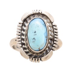 Anello con turchese Navajo Golden Hill e argento sterling