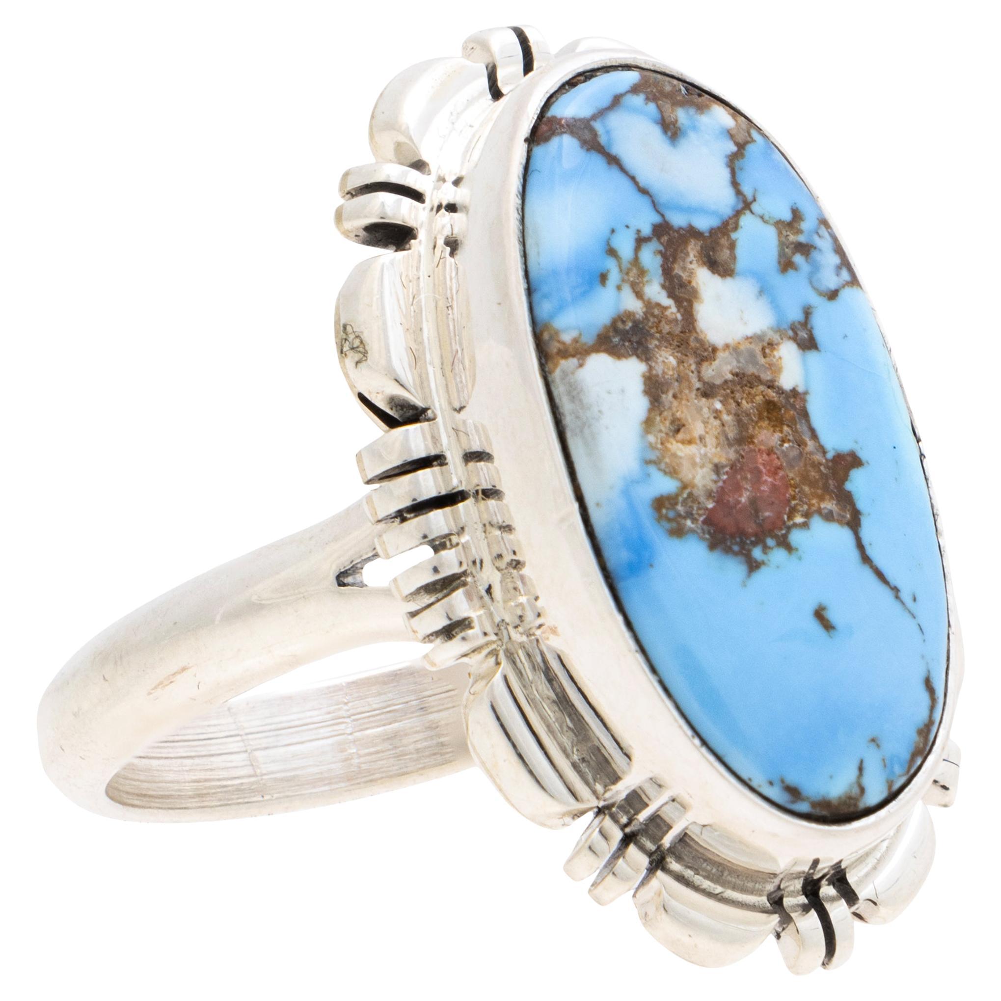 Navajo Golden Hill Turquoise and Sterling Silver Ring
