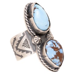 Navajo Golden Hill Turquoise and Sterling Silver Ring