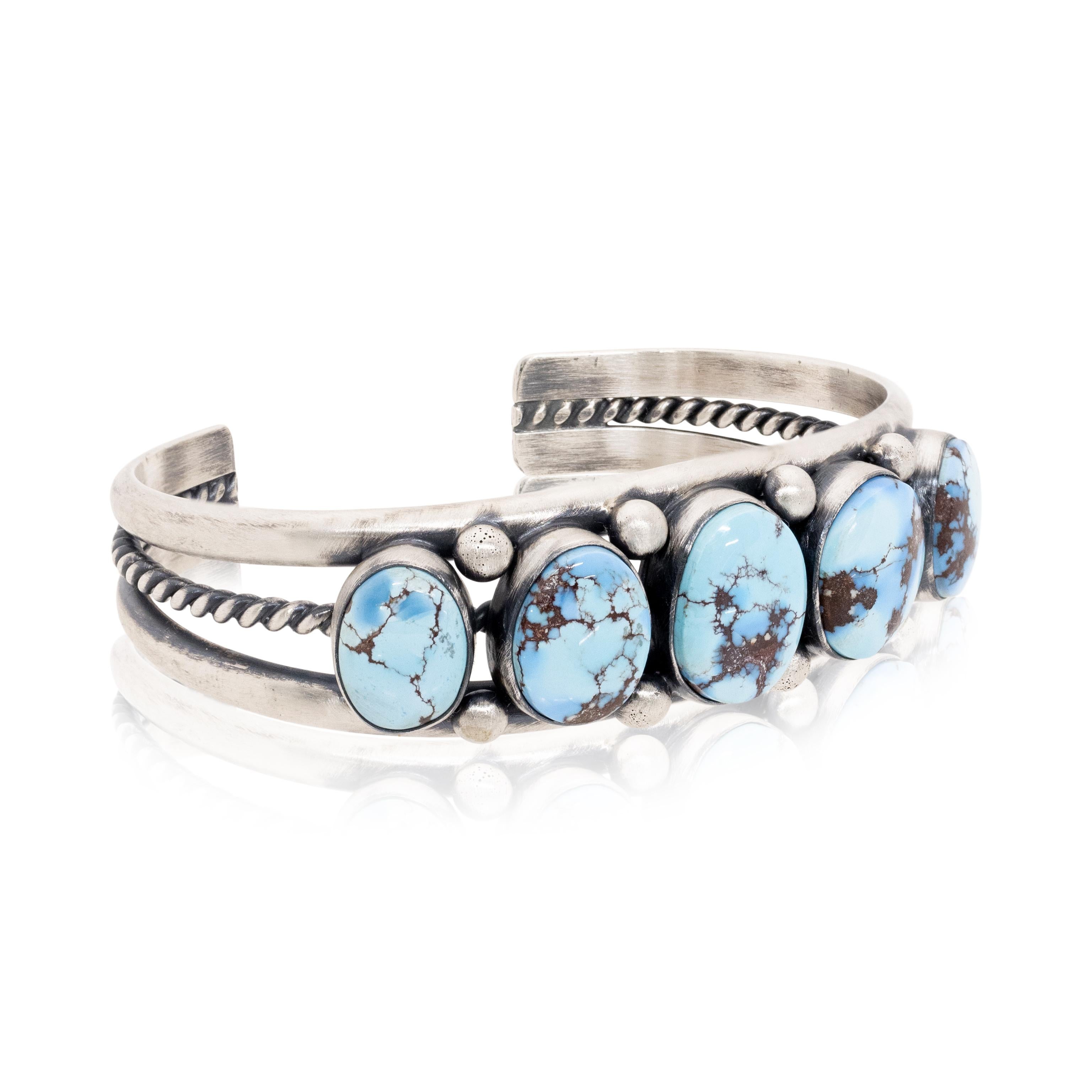 Femenino o masculino Pulsera Navajo Golden Hill Turquesa en venta