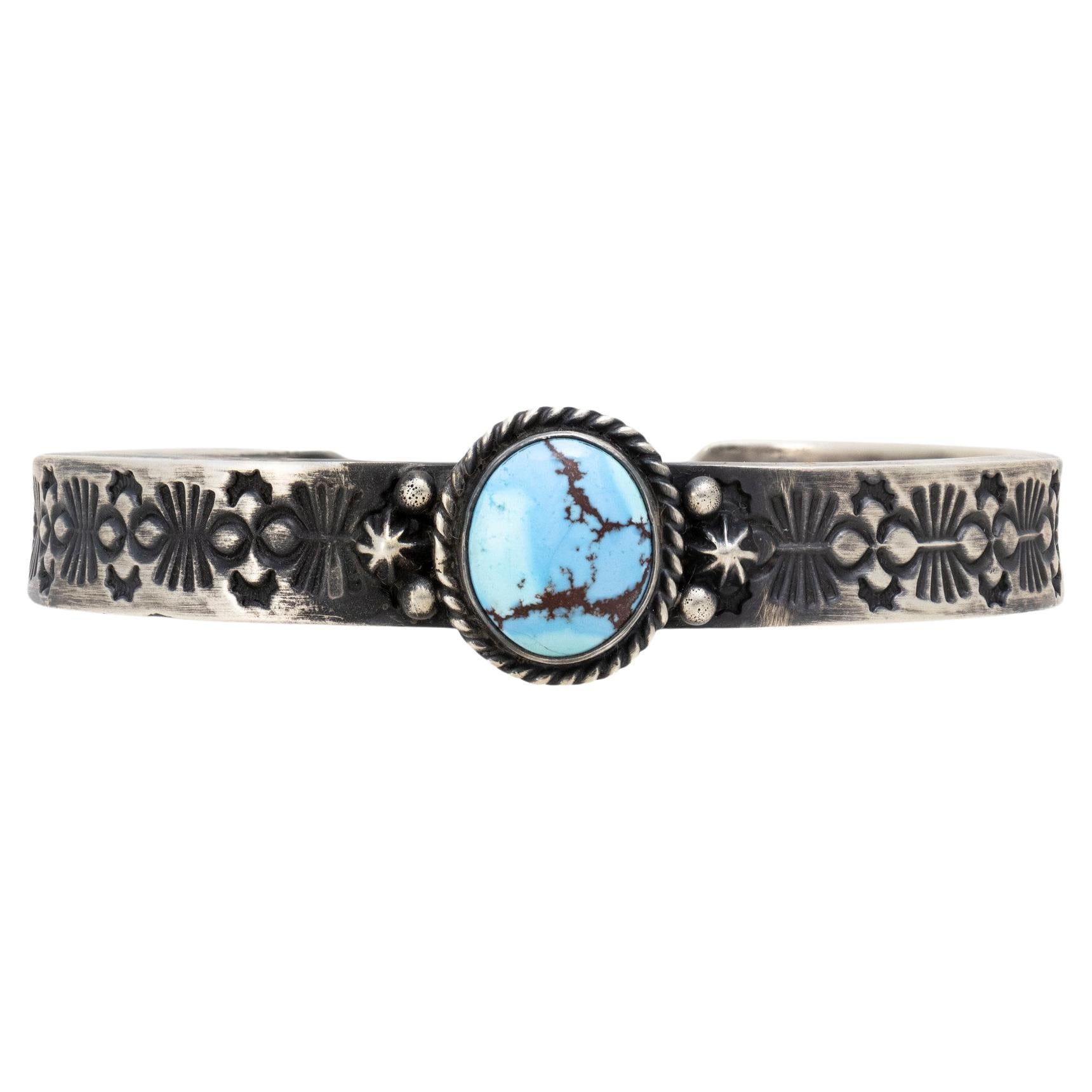 Navajo Golden Hill Turquoise Bracelet For Sale
