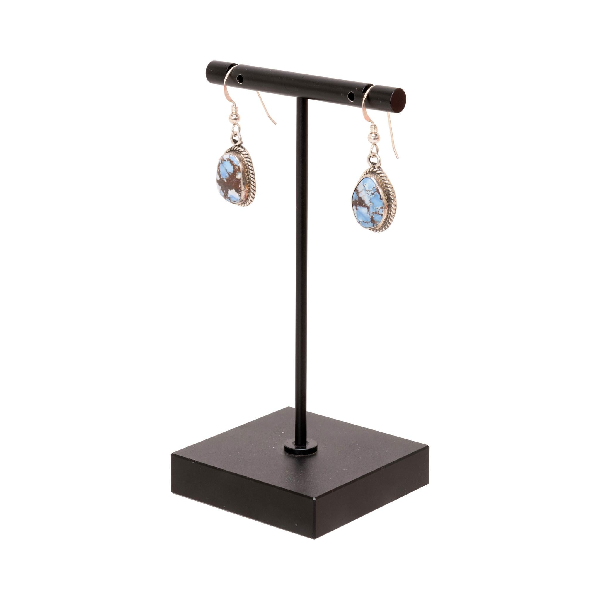 Amérindien Navajo Golden Hill Turquoise Dangle Earrings en vente