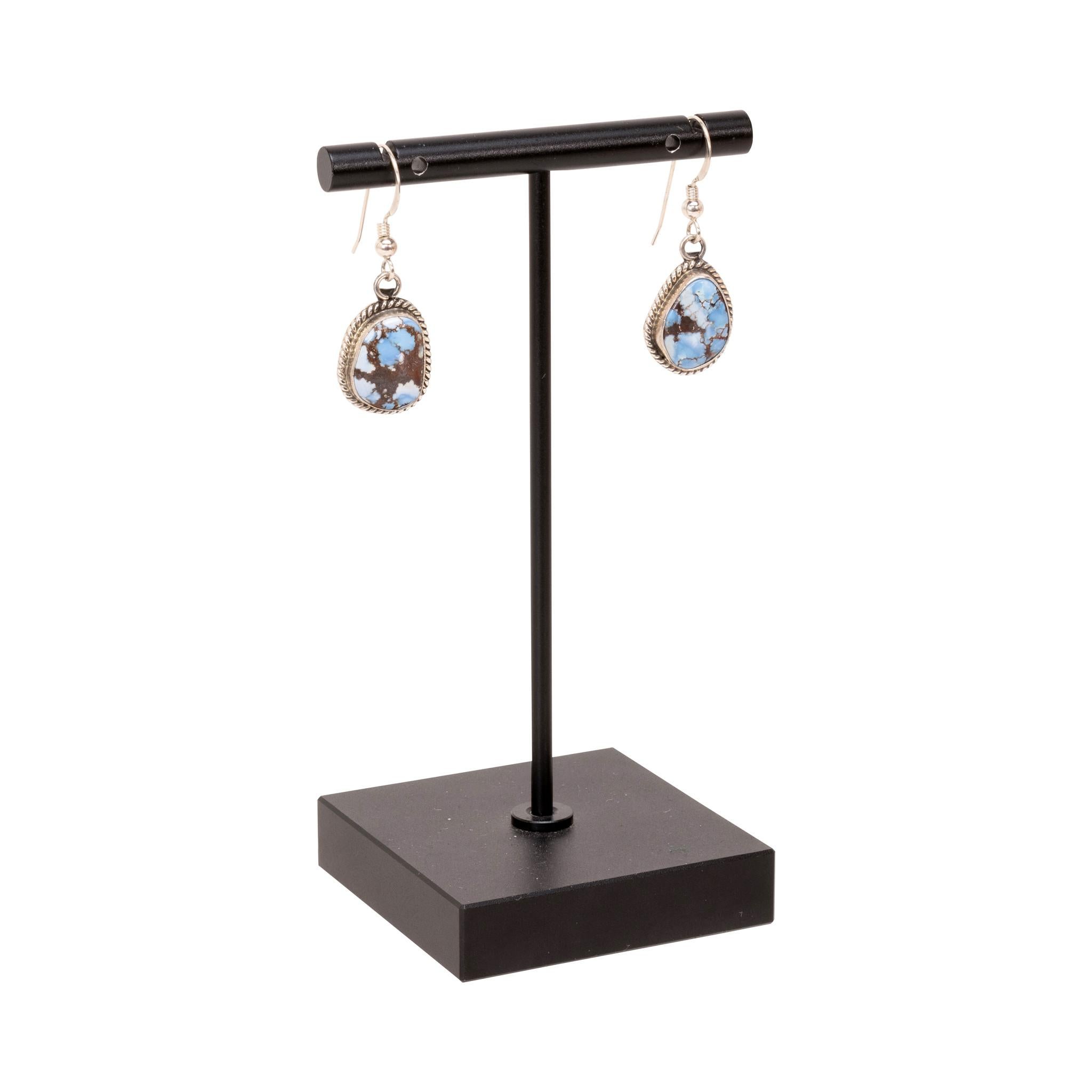 Taille vieille mine Navajo Golden Hill Turquoise Dangle Earrings en vente