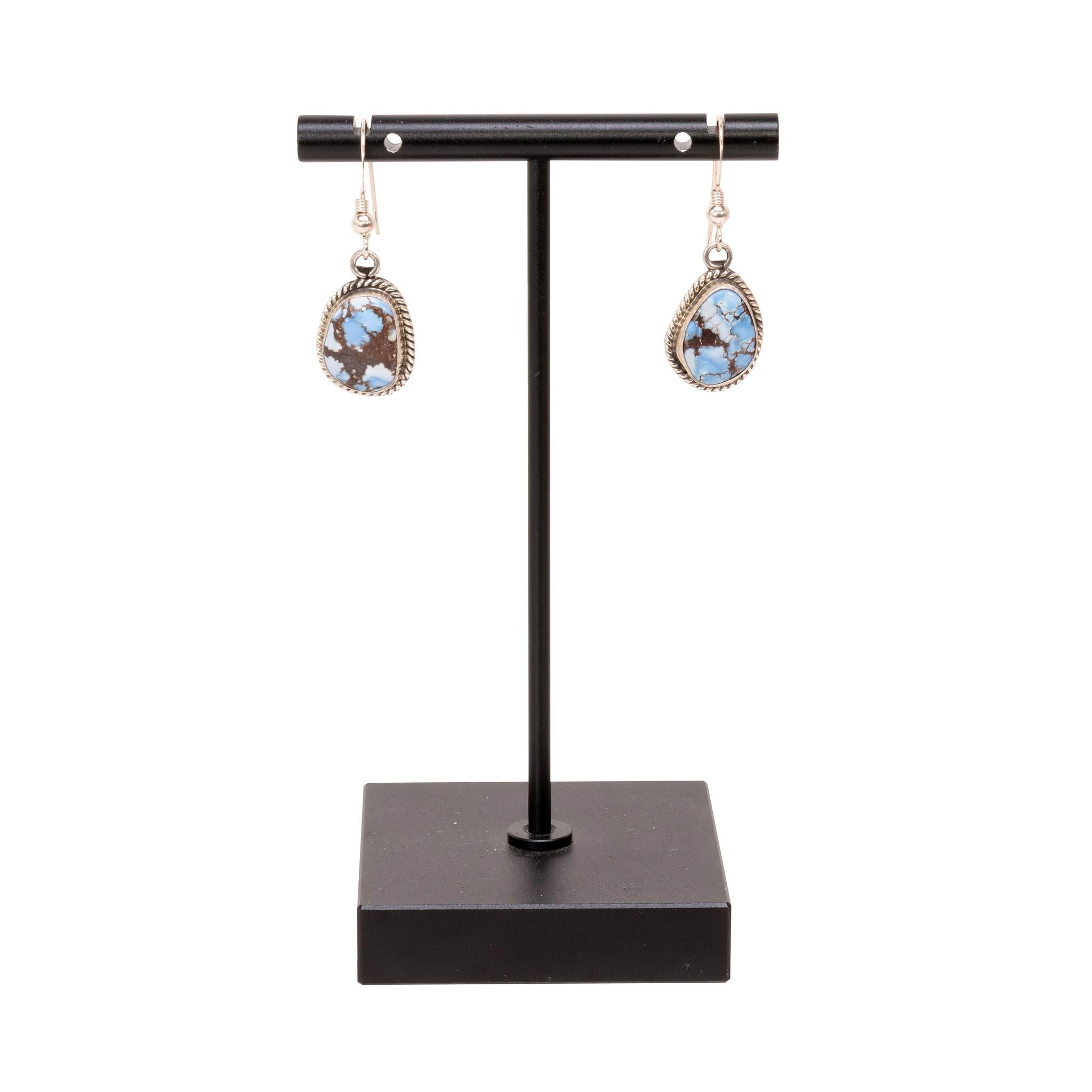 Navajo Golden Hill Turquoise Dangle Earrings Bon état - En vente à Coeur d Alene, ID