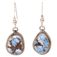 Navajo Golden Hill Turquoise Dangle Earrings