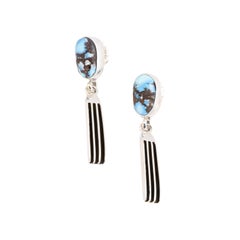 Navajo Golden Hill Turquoise Dangle Earrings