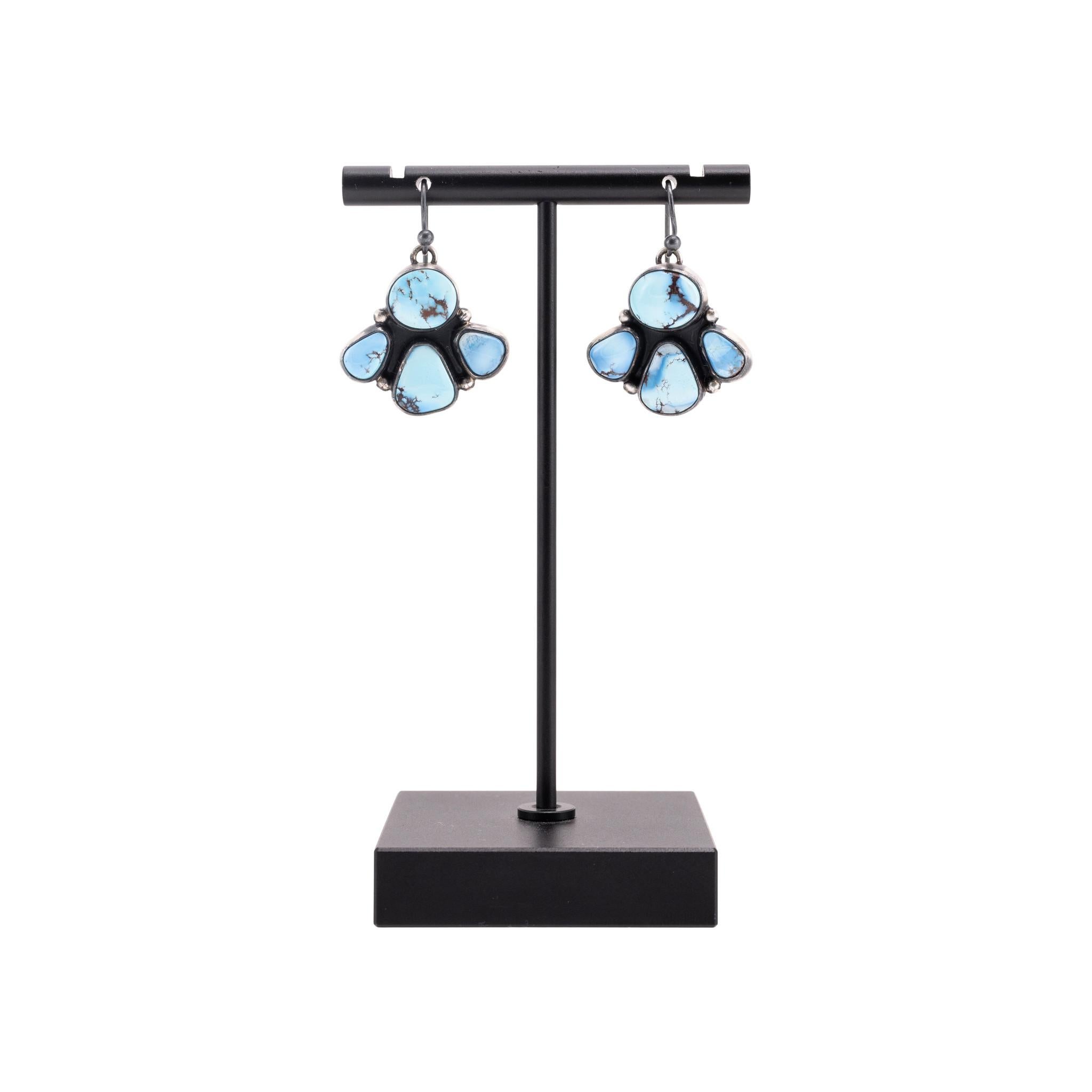 Native American Navajo Golden Hill Turquoise Earrings For Sale