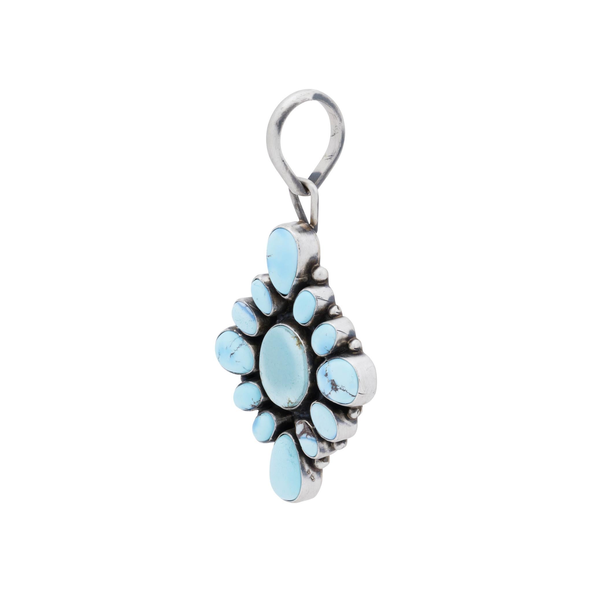 Navajo Golden Hill Türkis-Anhänger (Indigene Kunst (Nord-/Südamerika)) im Angebot