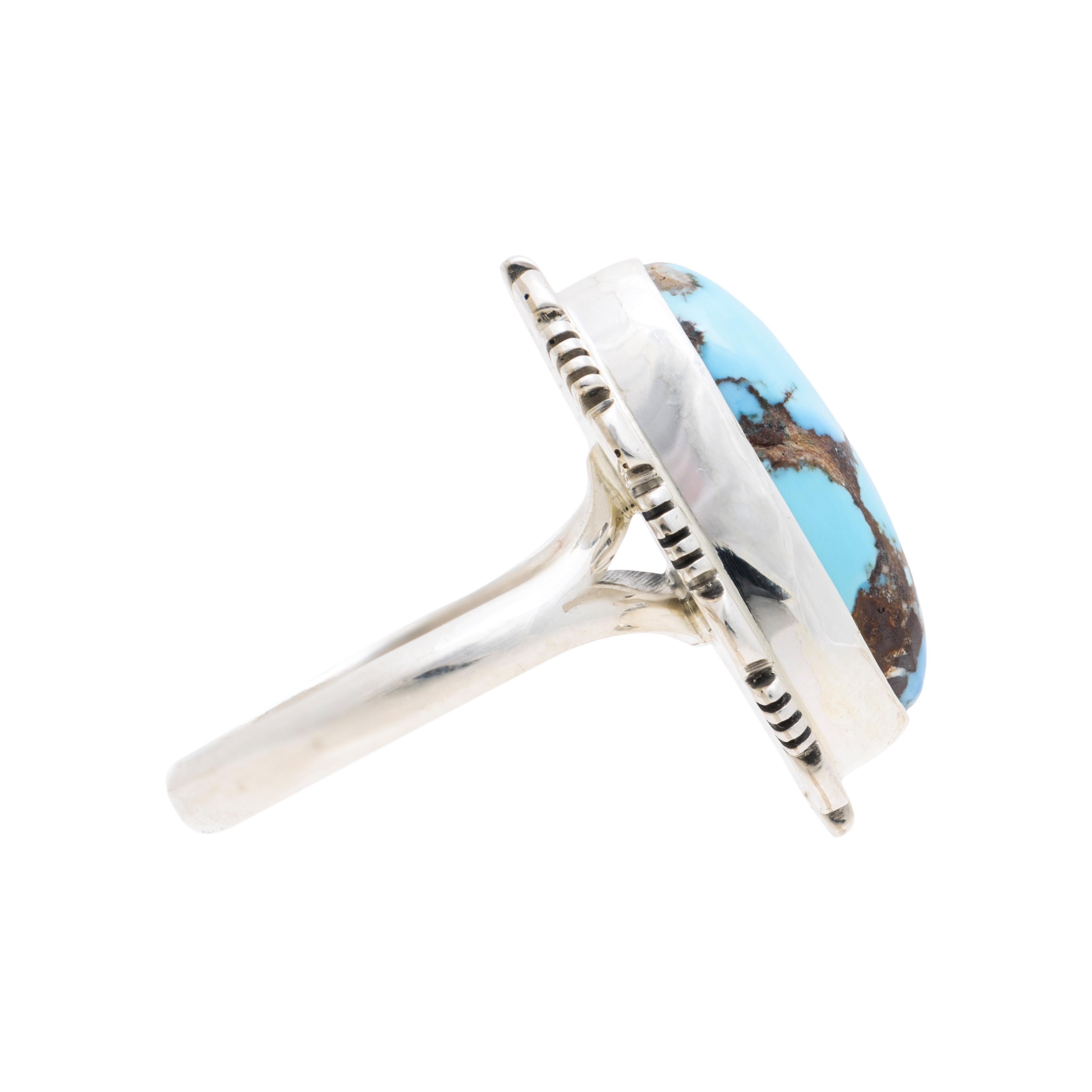 Native American Navajo Golden Hill Turquoise Ring For Sale