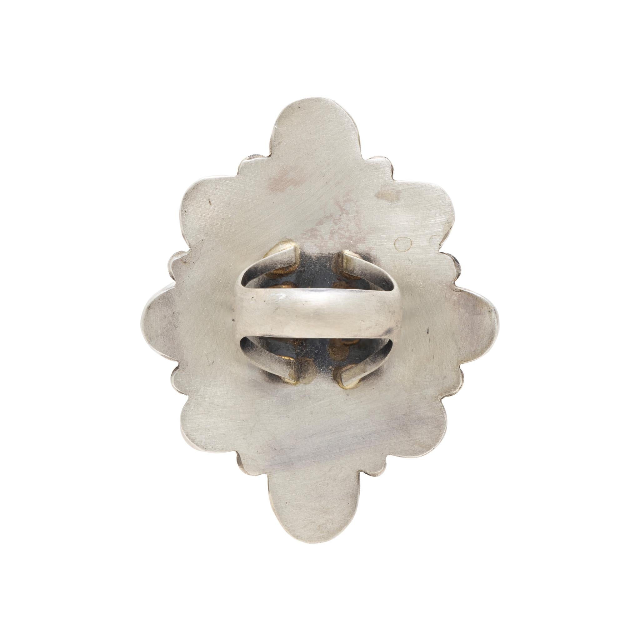 Native American Navajo Golden Hill Turquoise Ring For Sale