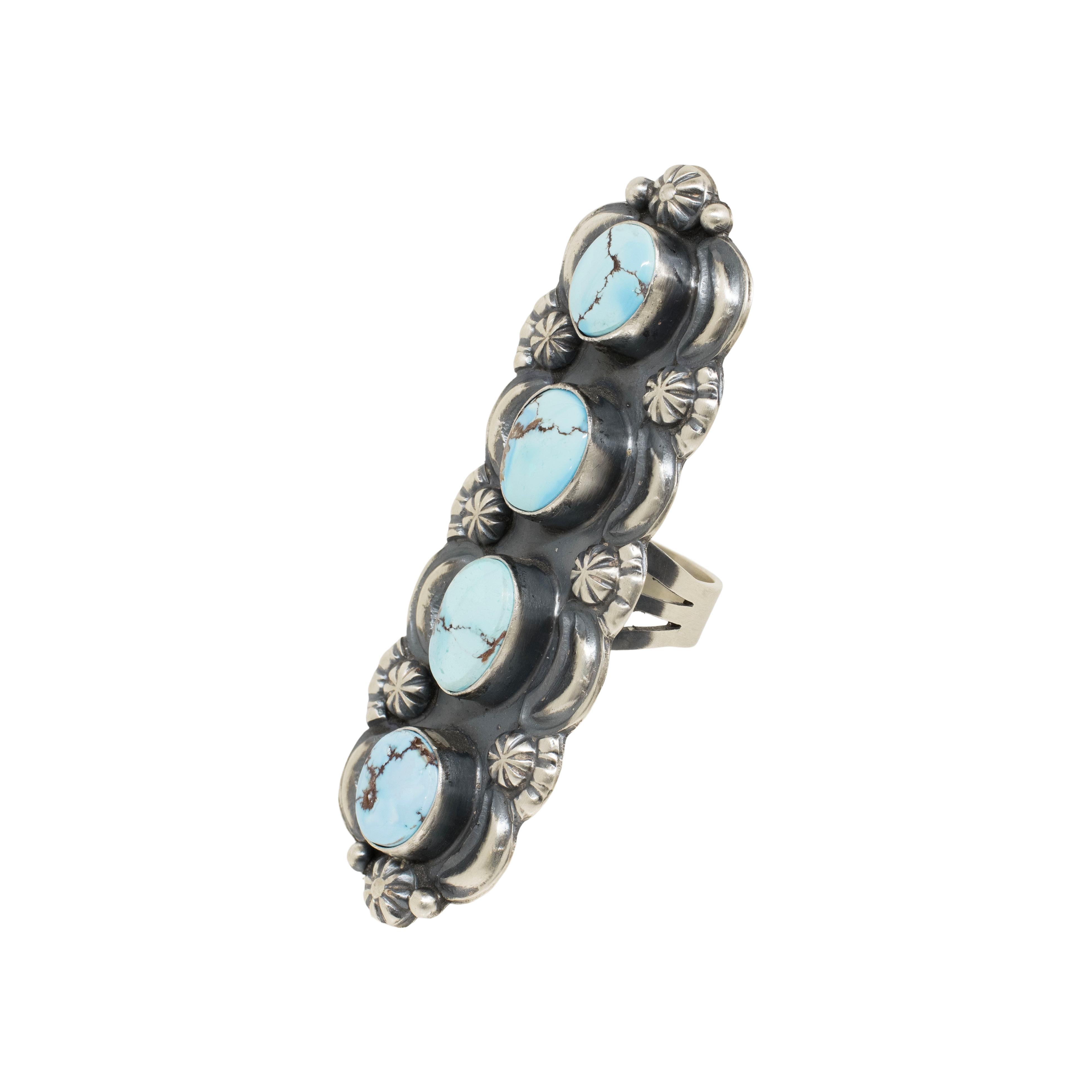 Native American Navajo Golden Hill Turquoise Ring For Sale