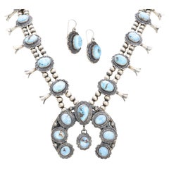 Boucles d'oreilles et fleurs de courge en turquoise de Navajo I Hill