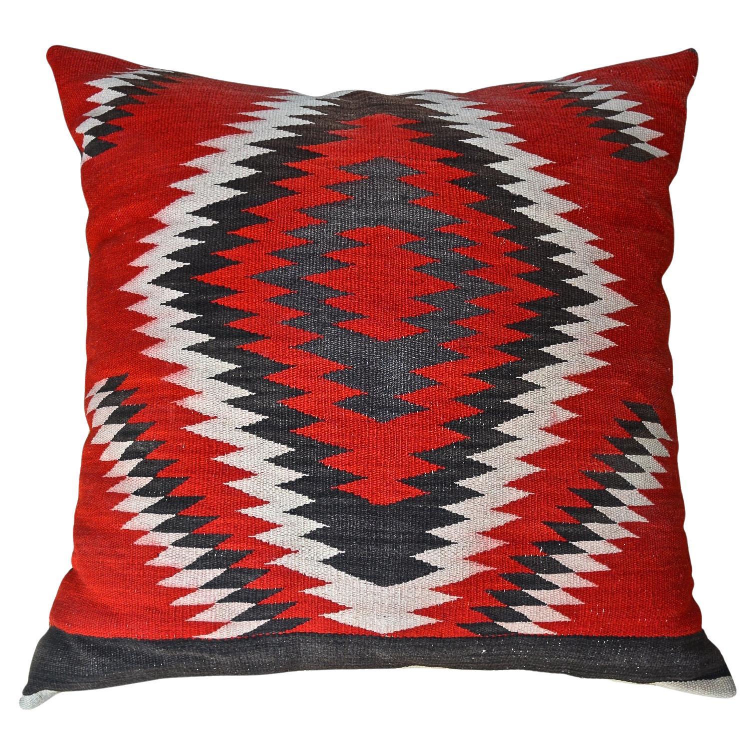 Navajo Hand-Woven Vintage Ganado Textile Floor Pillow, circa 1940s