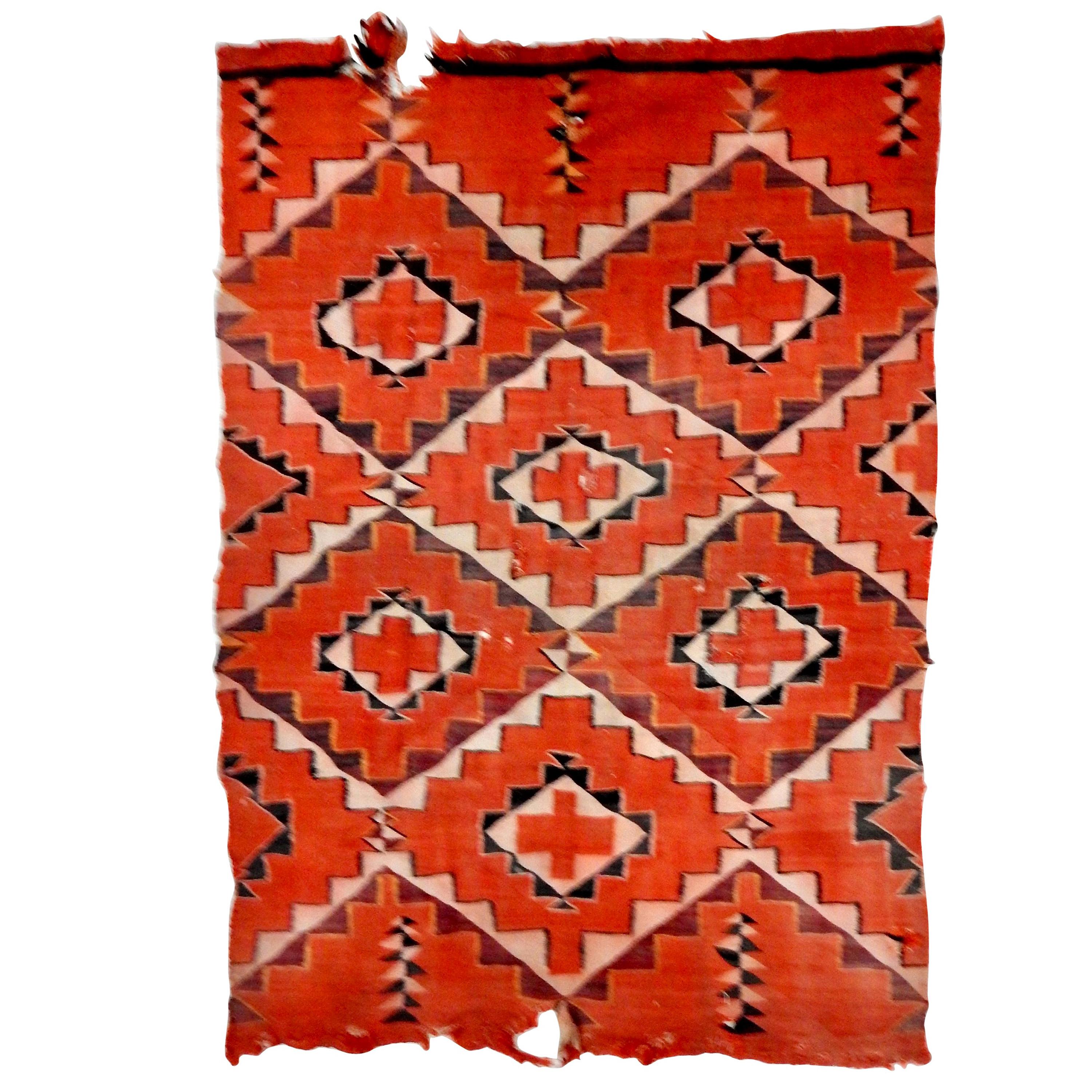 Navajo Handwoven Transitional Textile, Early 20th Century For Sale