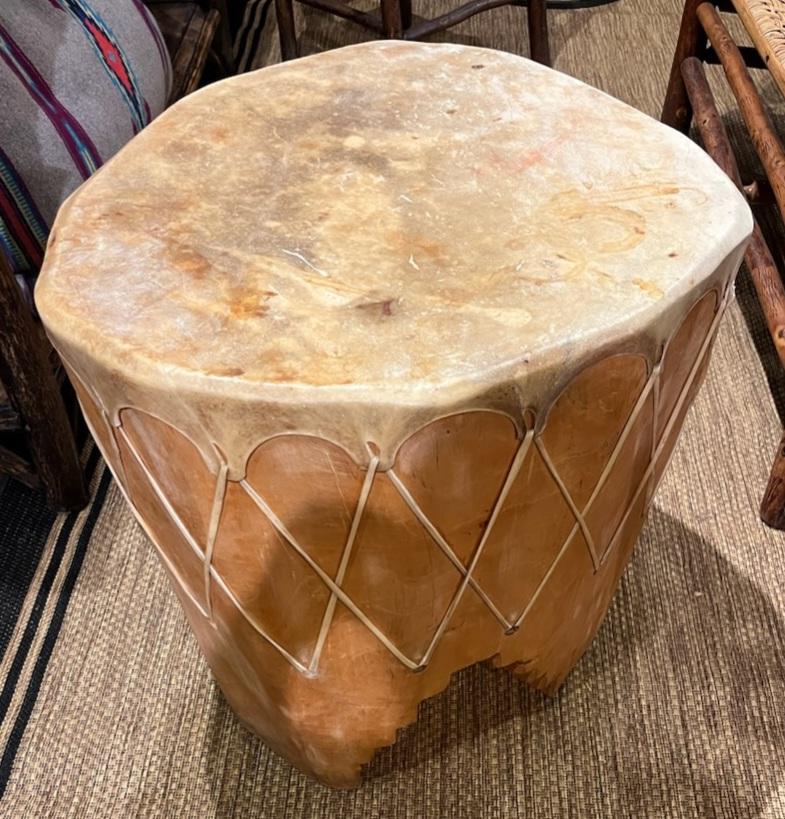 Adirondack Navajo Indian Drum Table from Taos, New Mexico