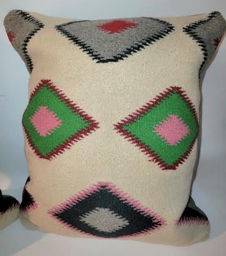 20th Century Navajo Indian Eye Dazzler Custom Made Pillows For Sale