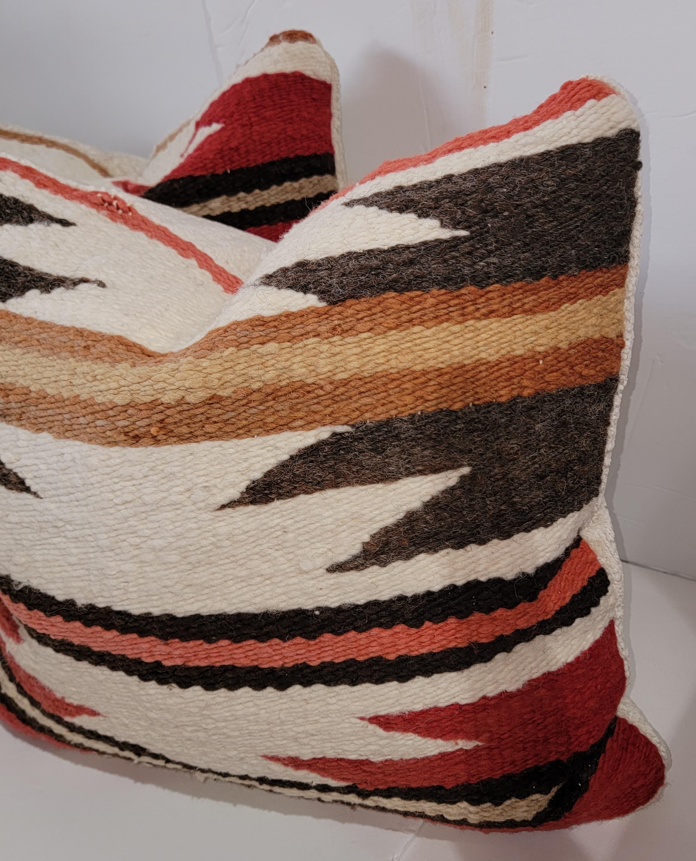 Adirondack Navajo Indian Eye Dazzler Weaving Pillows, Pair For Sale