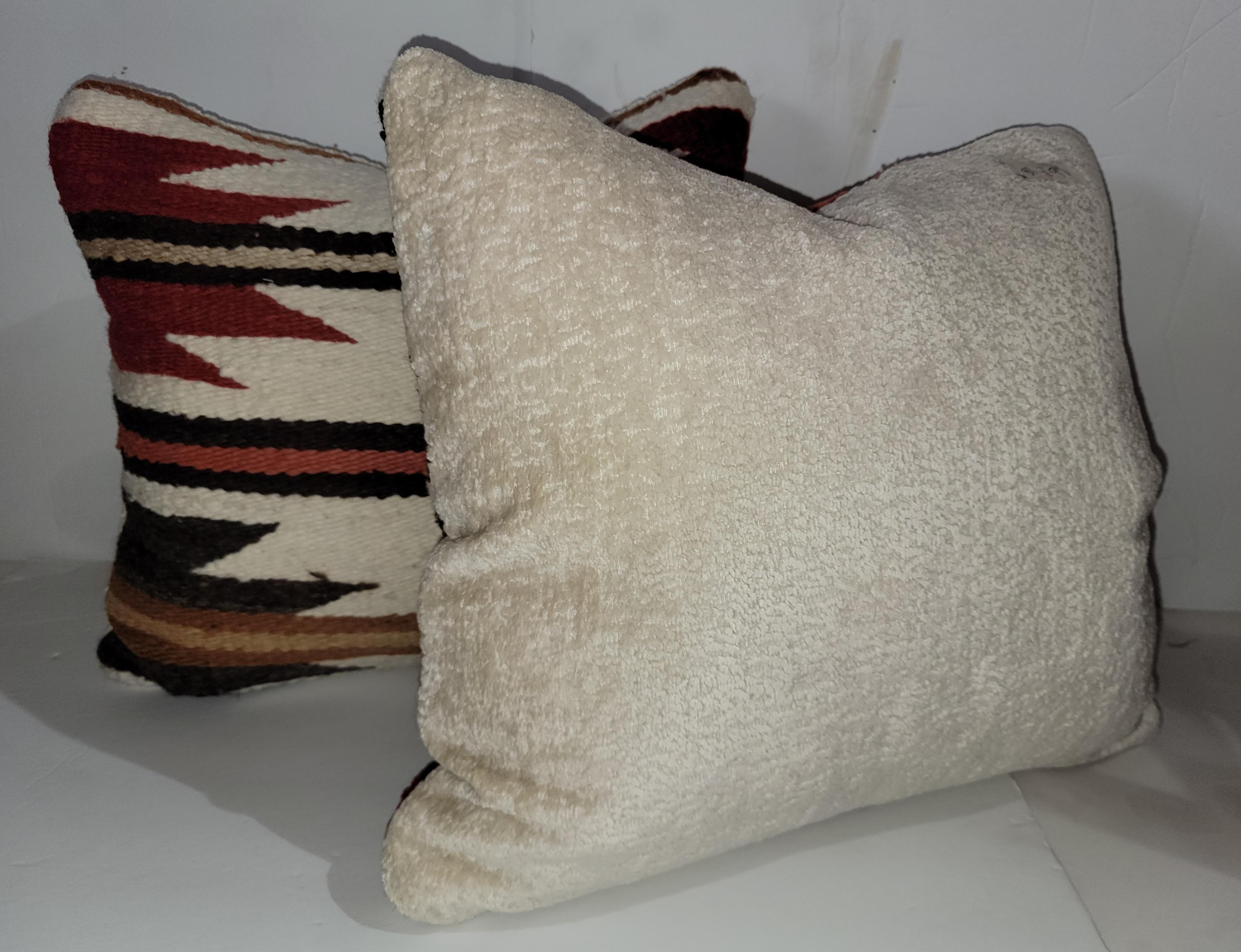 American Navajo Indian Eye Dazzler Weaving Pillows, Pair For Sale