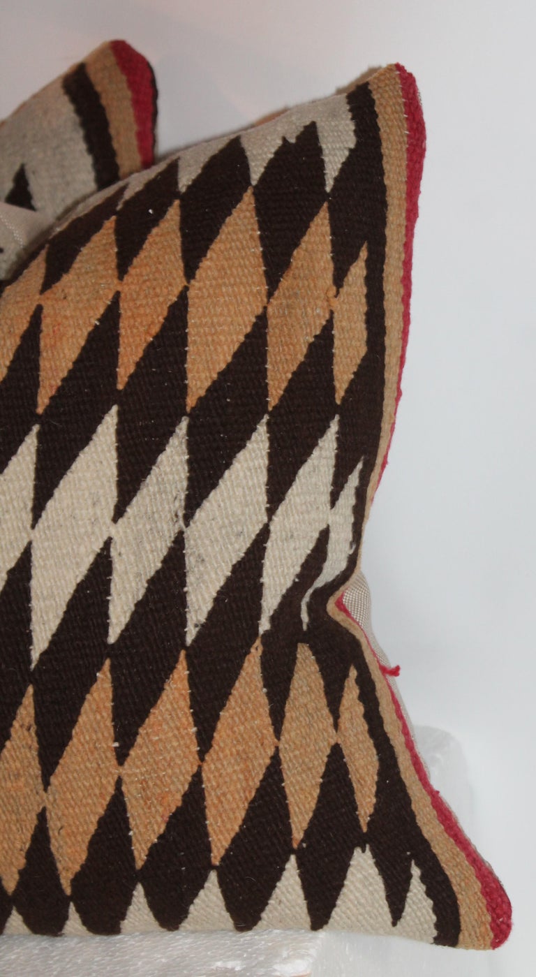Adirondack Navajo Indian Geometric Weaving Pillows, Pair For Sale
