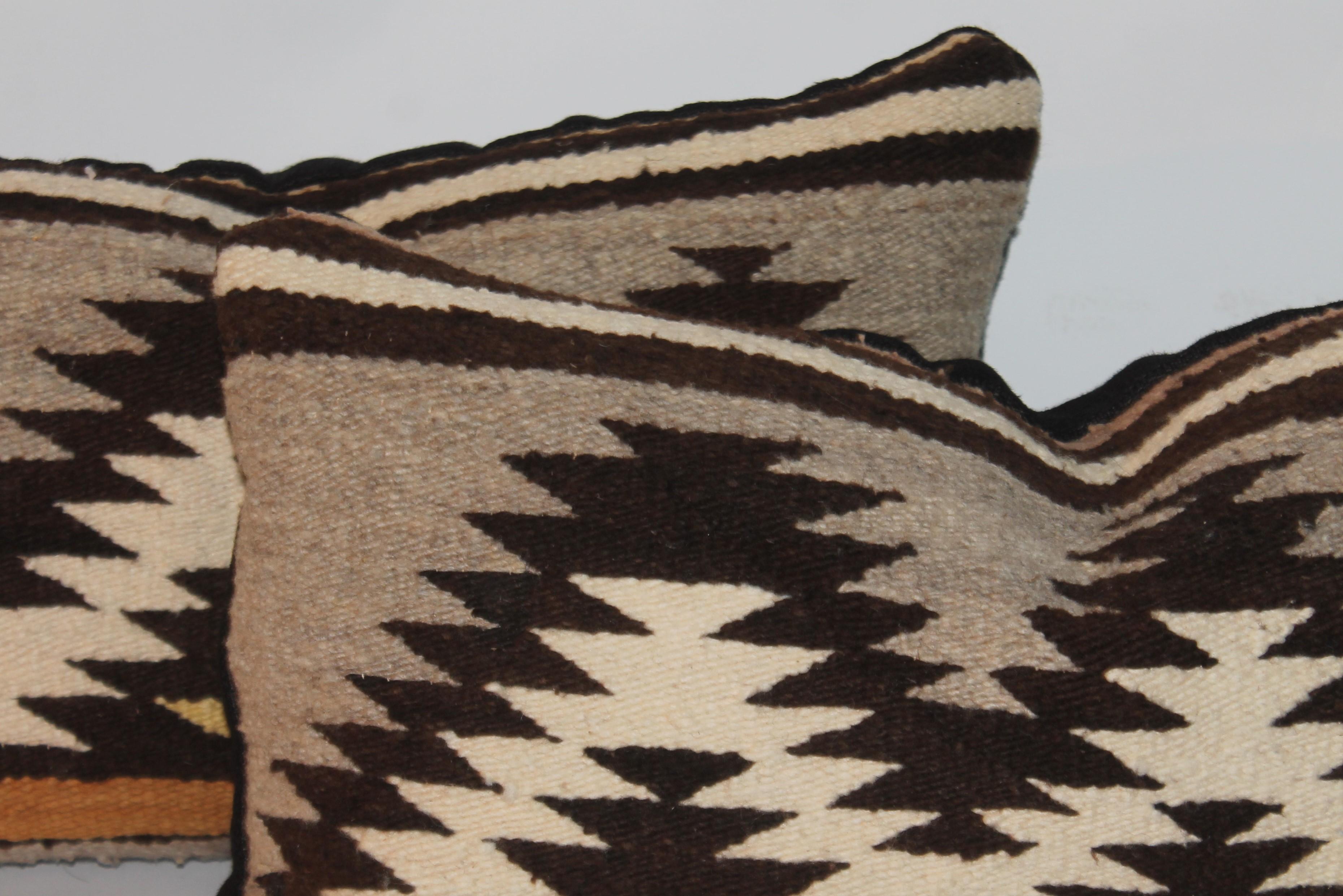 American Navajo Indian Geometric  Weaving Pillows, Pair