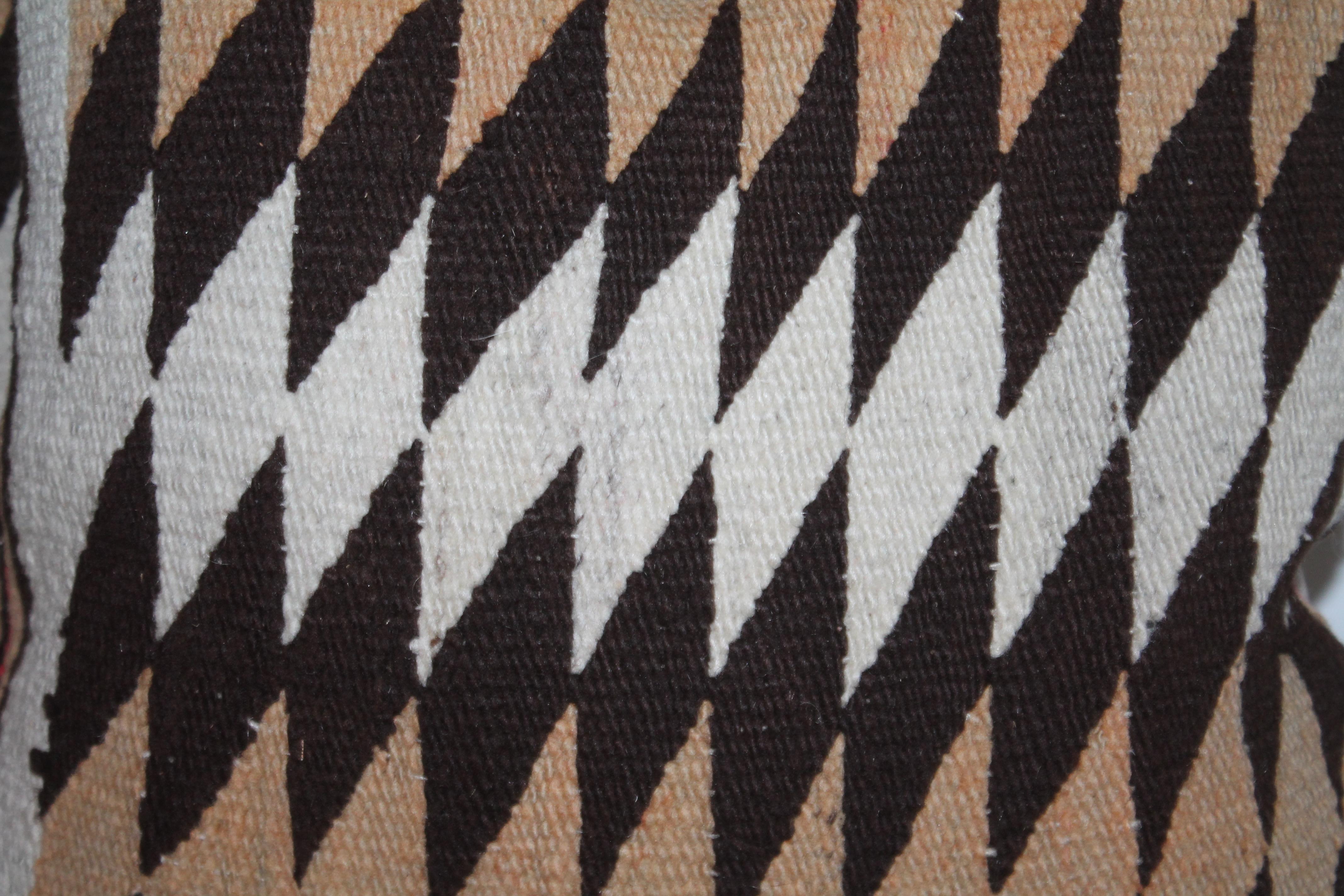 Hand-Crafted Navajo Indian Geometric Weaving Pillows, Pair For Sale