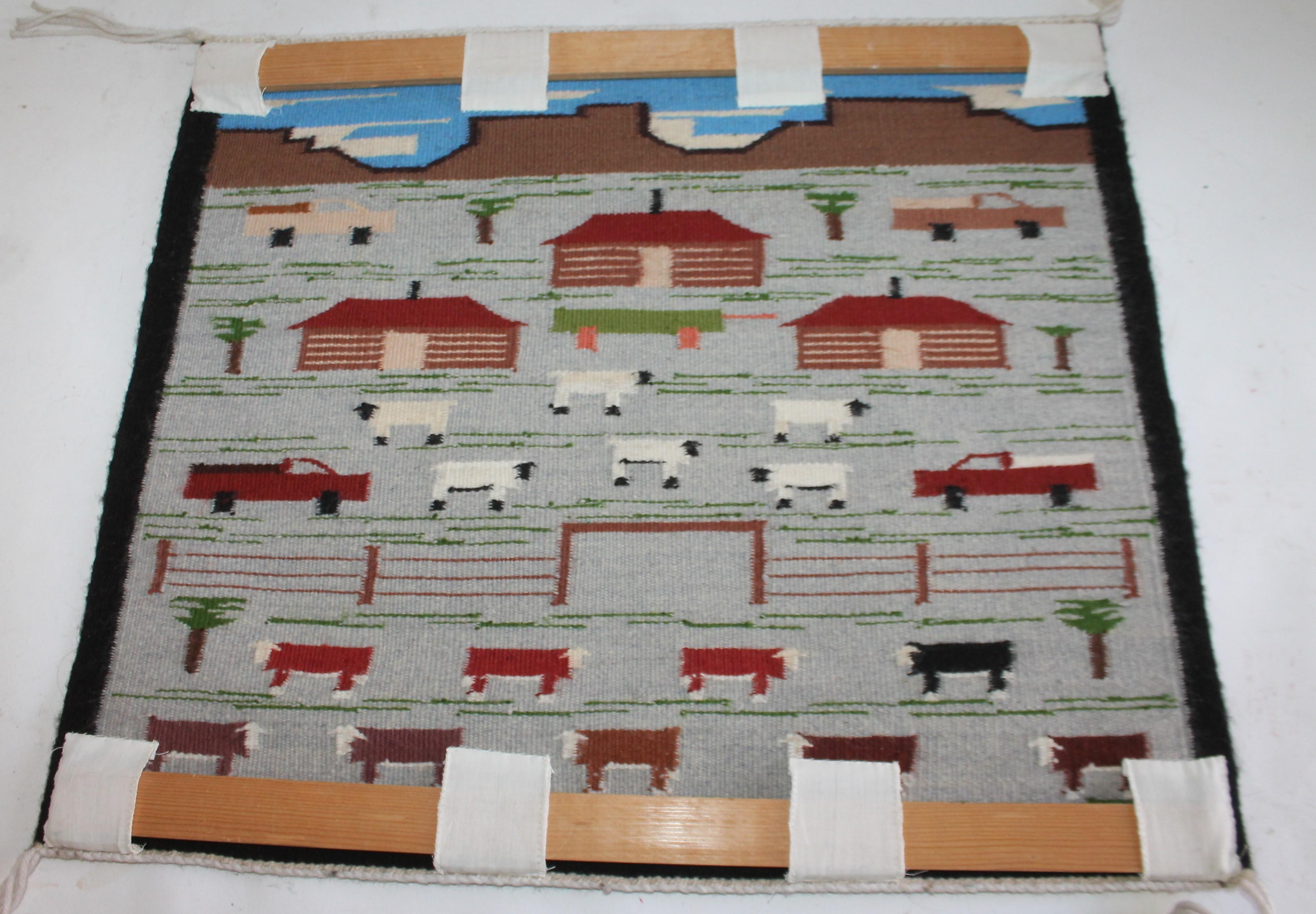 This fantastic pictorial Navajo Weaving is in great condition and makes a great wall hanging. Could make a fantastic pillow but makes a better wall art.