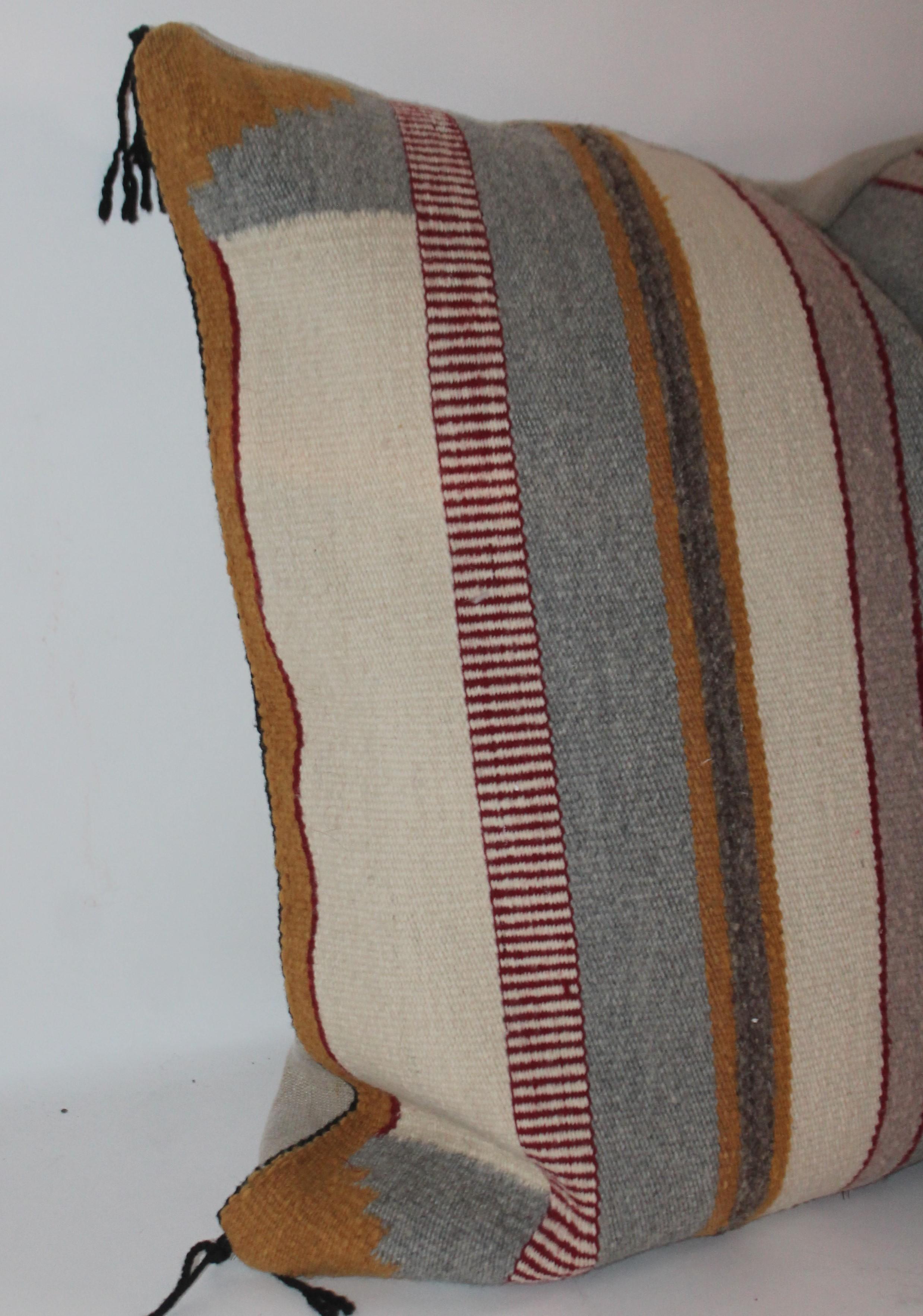 Adirondack Navajo Indian Saddle Blanket Weaving Pillow For Sale