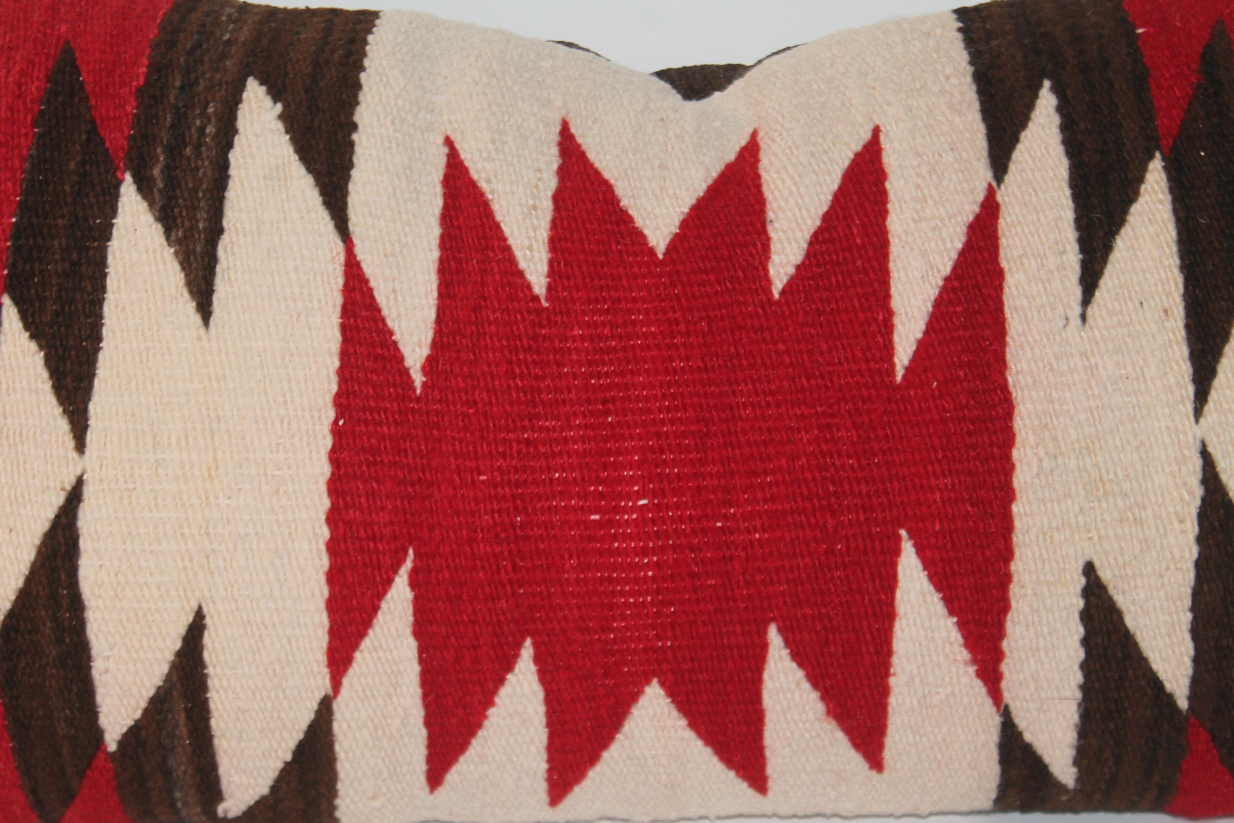 American Navajo Indian Weaving Bolster Eye Dazzler Pillow For Sale