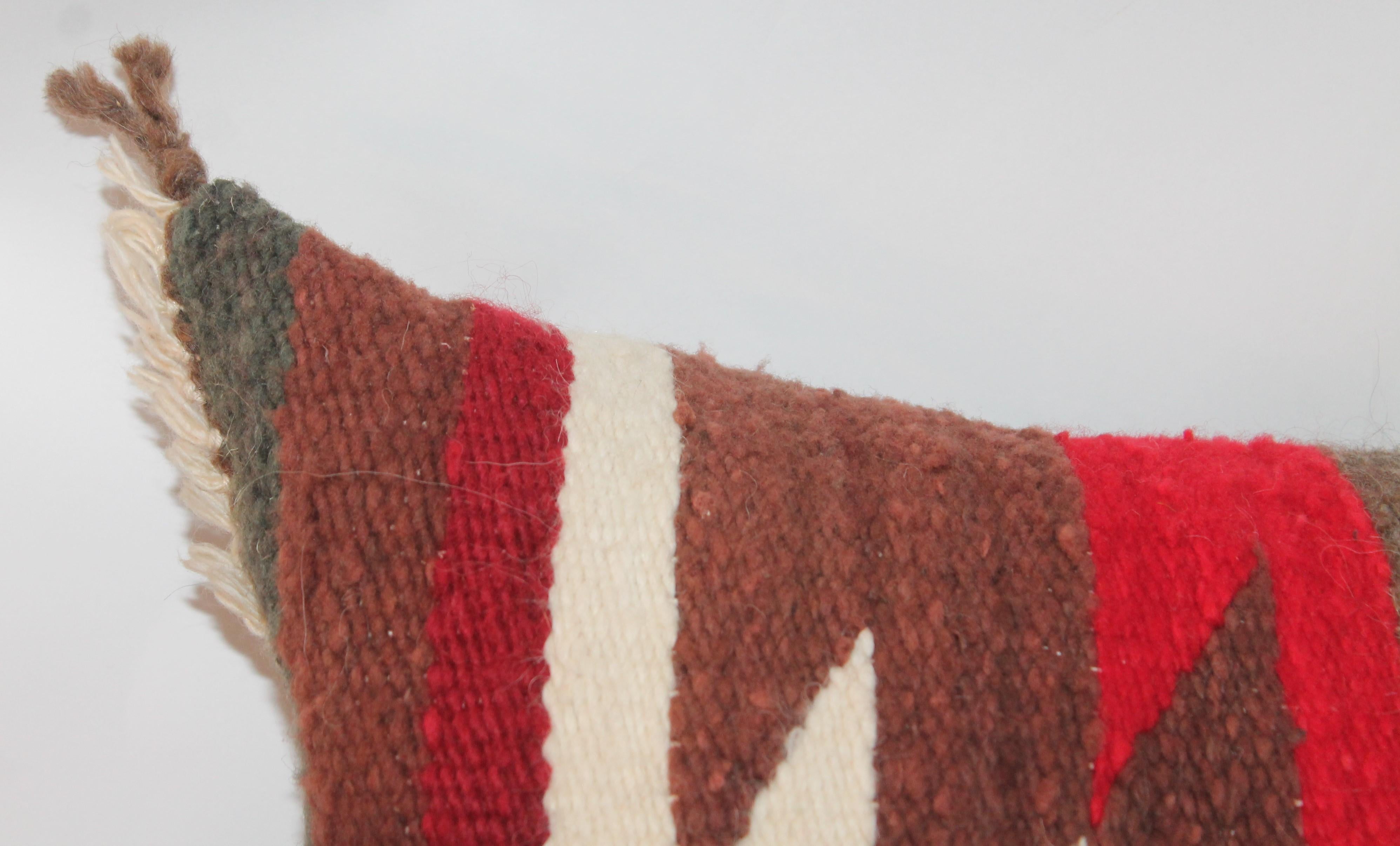 Country Navajo Indian Weaving Bolster Pillow