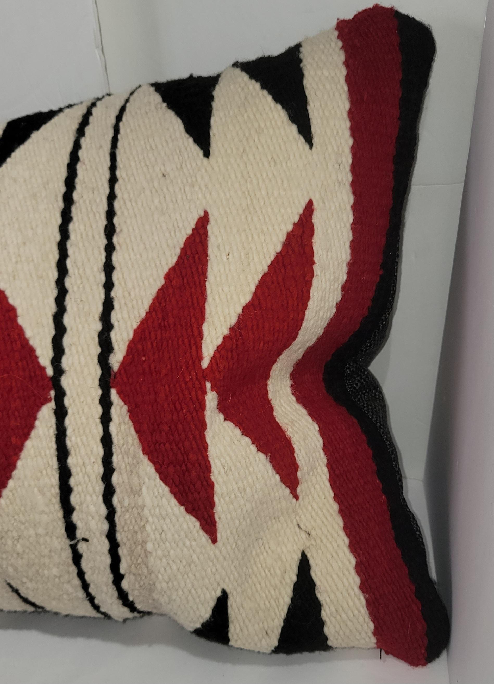 Adirondack Navajo Indian Weaving Bolster Pillow For Sale