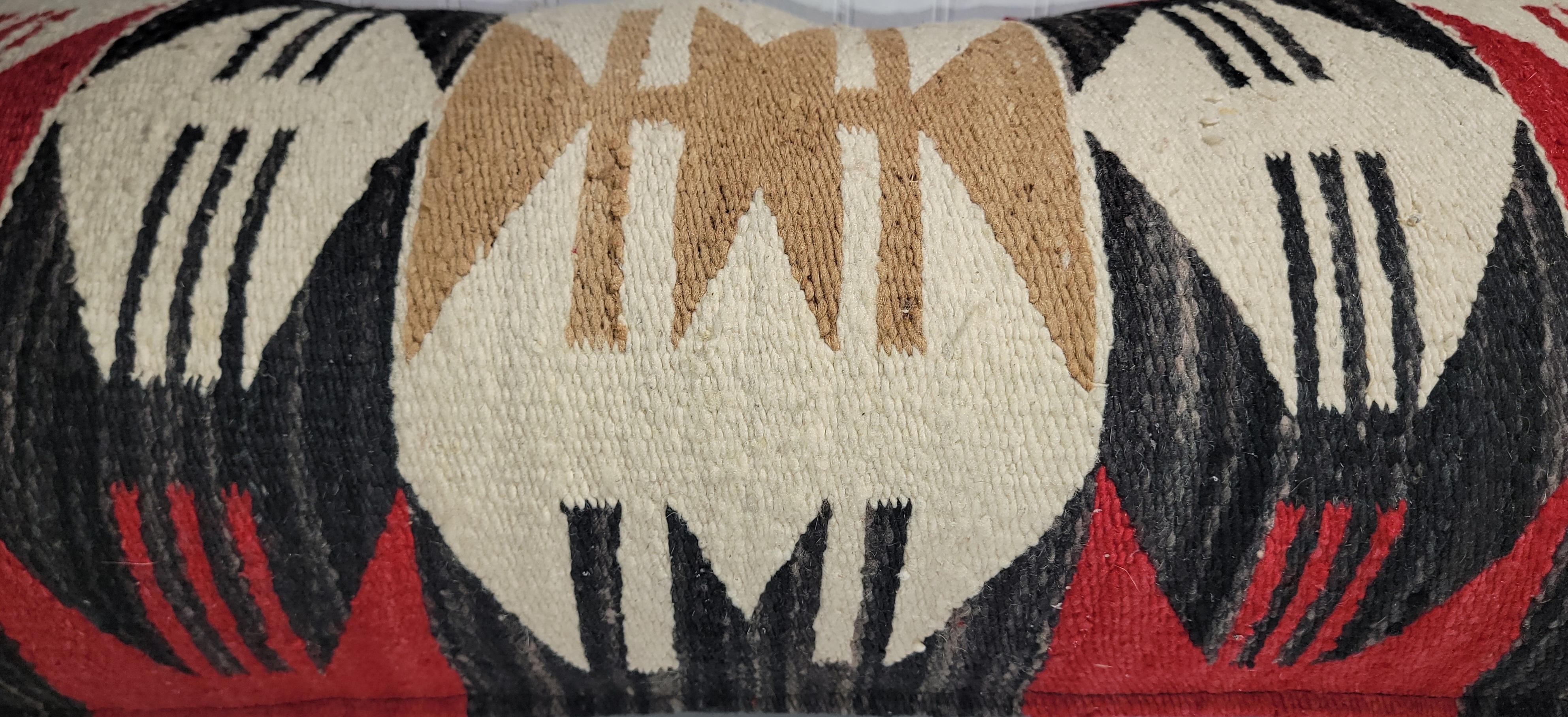 Adirondack Navajo Indian Weaving  Bolster Pillow For Sale