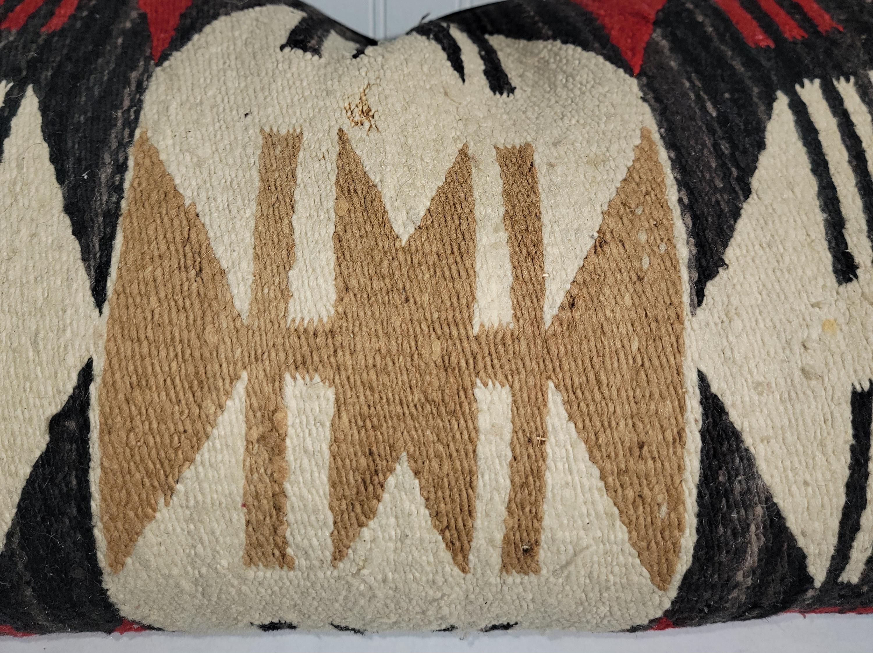 Hand-Knotted Navajo Indian Weaving  Bolster Pillow For Sale
