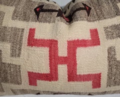Navajo Indian Weaving Bolster Pillow W/ Suede Backing