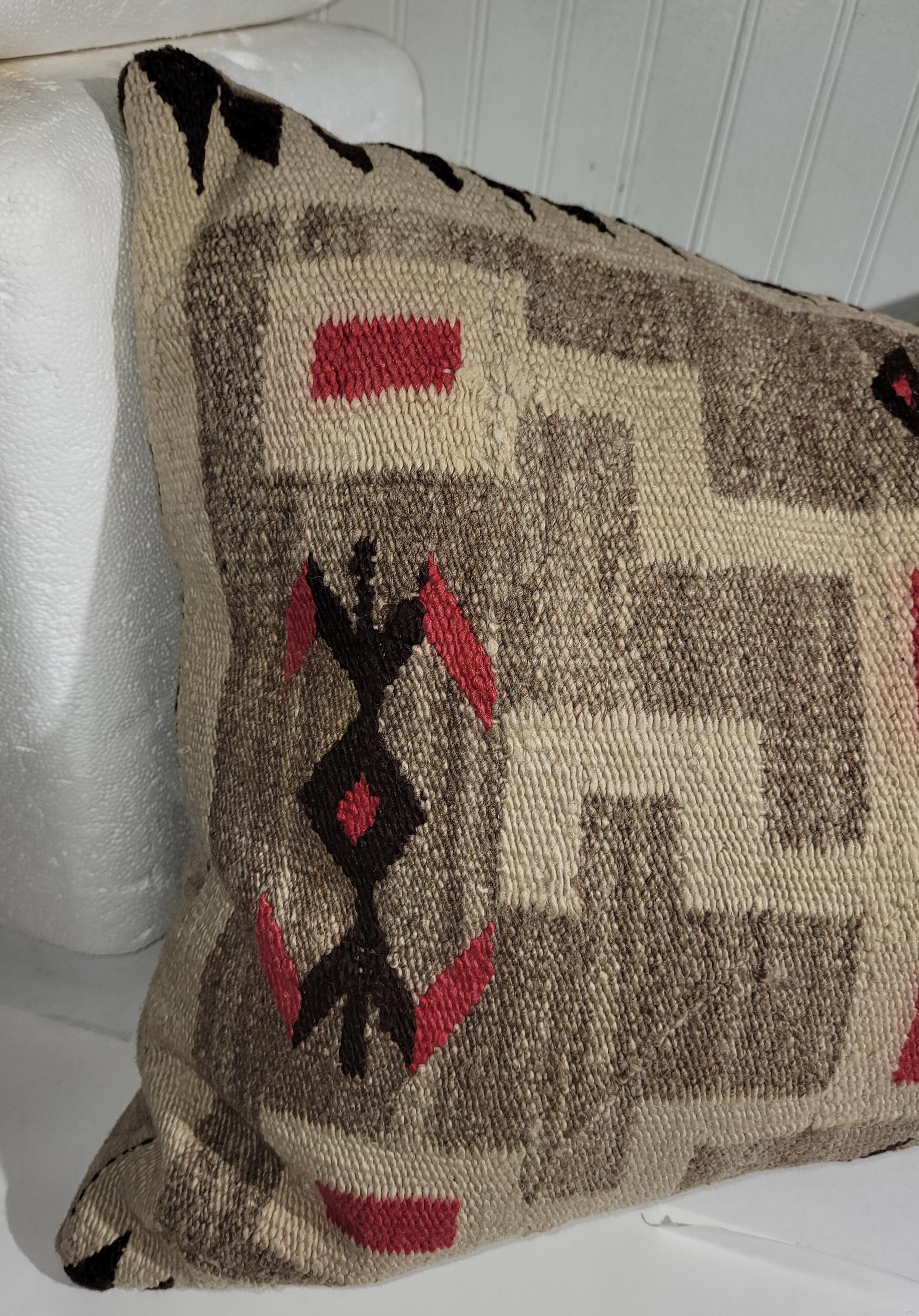 Almohada de tejido indio navajo con reverso de ante Adirondack en venta