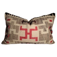 Navajo Indian Weaving Bolster Pillow W/ Suede Backing
