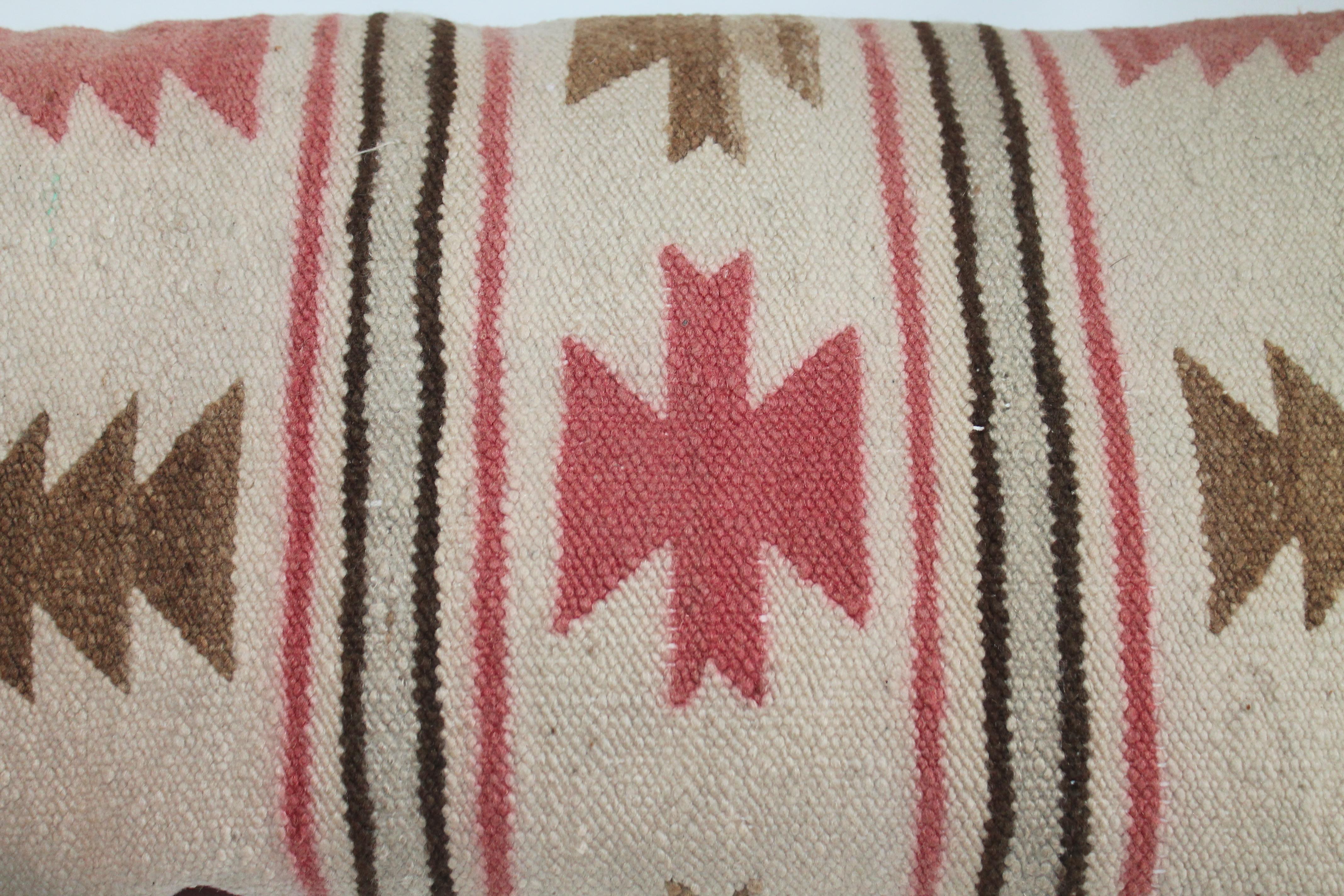 Hand-Woven Navajo Indian Weaving Bolster Pillows, 2