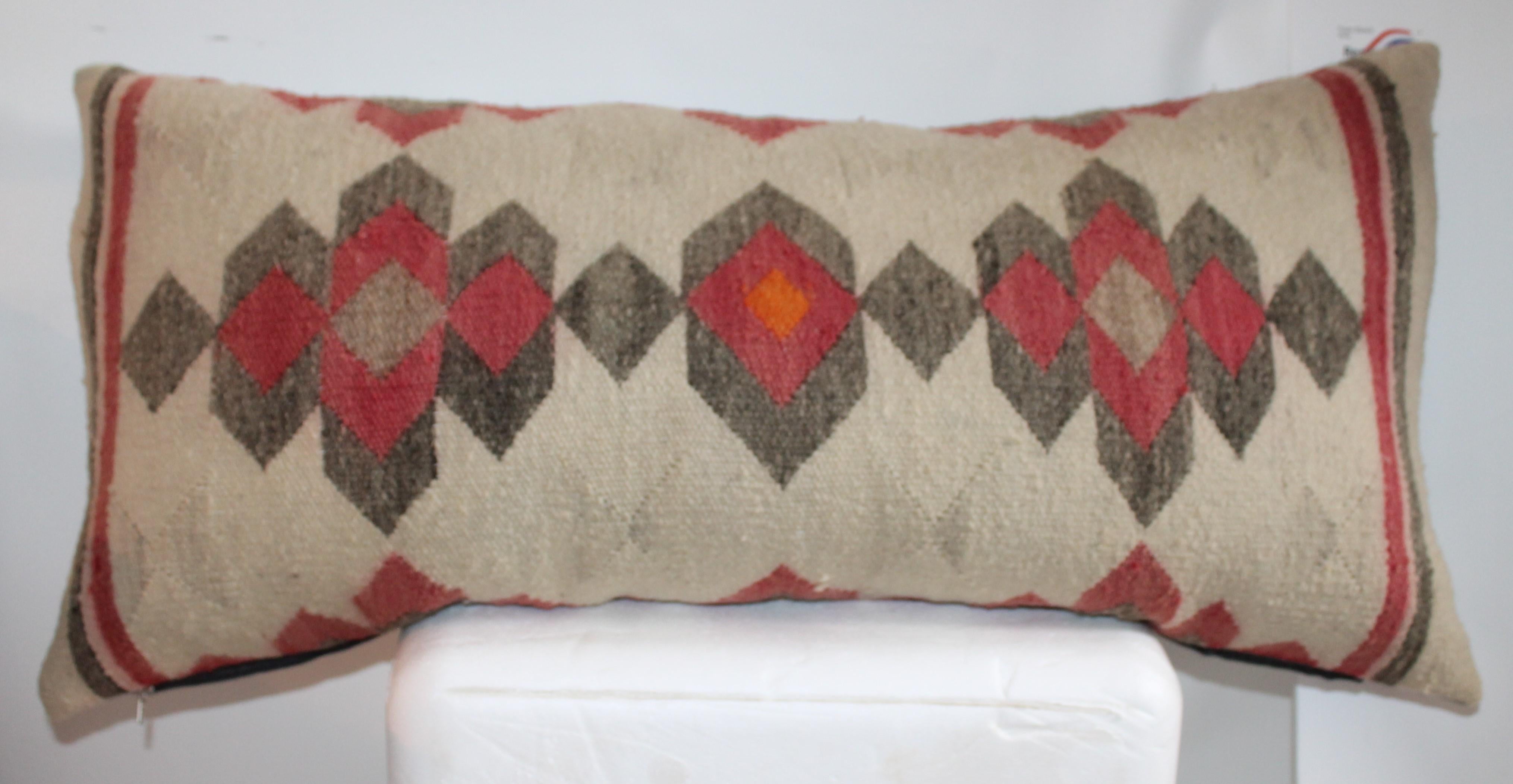 Navajo Indian Weaving Bolster Pillows, 2 In Good Condition In Los Angeles, CA
