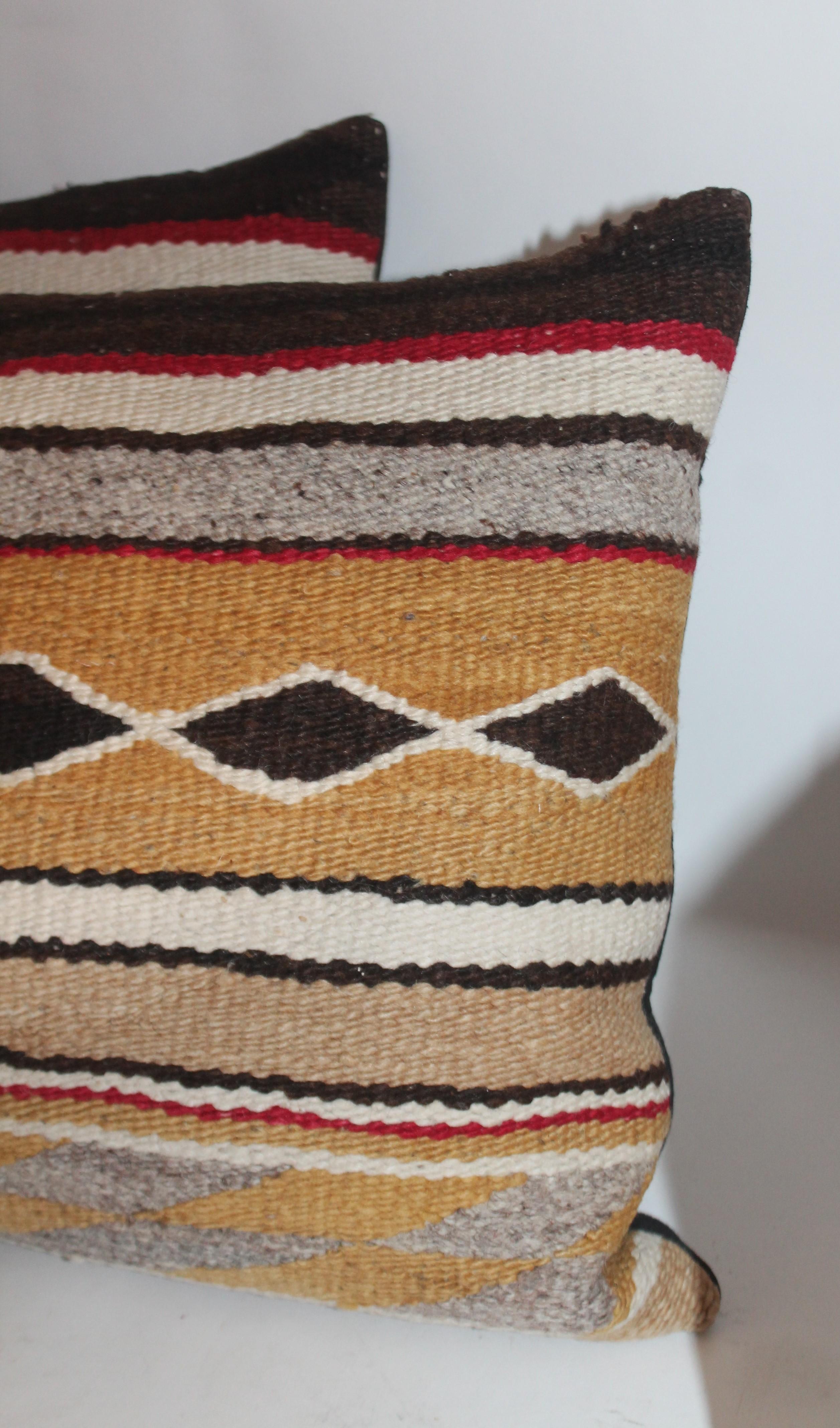 American Navajo Indian Weaving Bolster Pillows / 2 Pairs