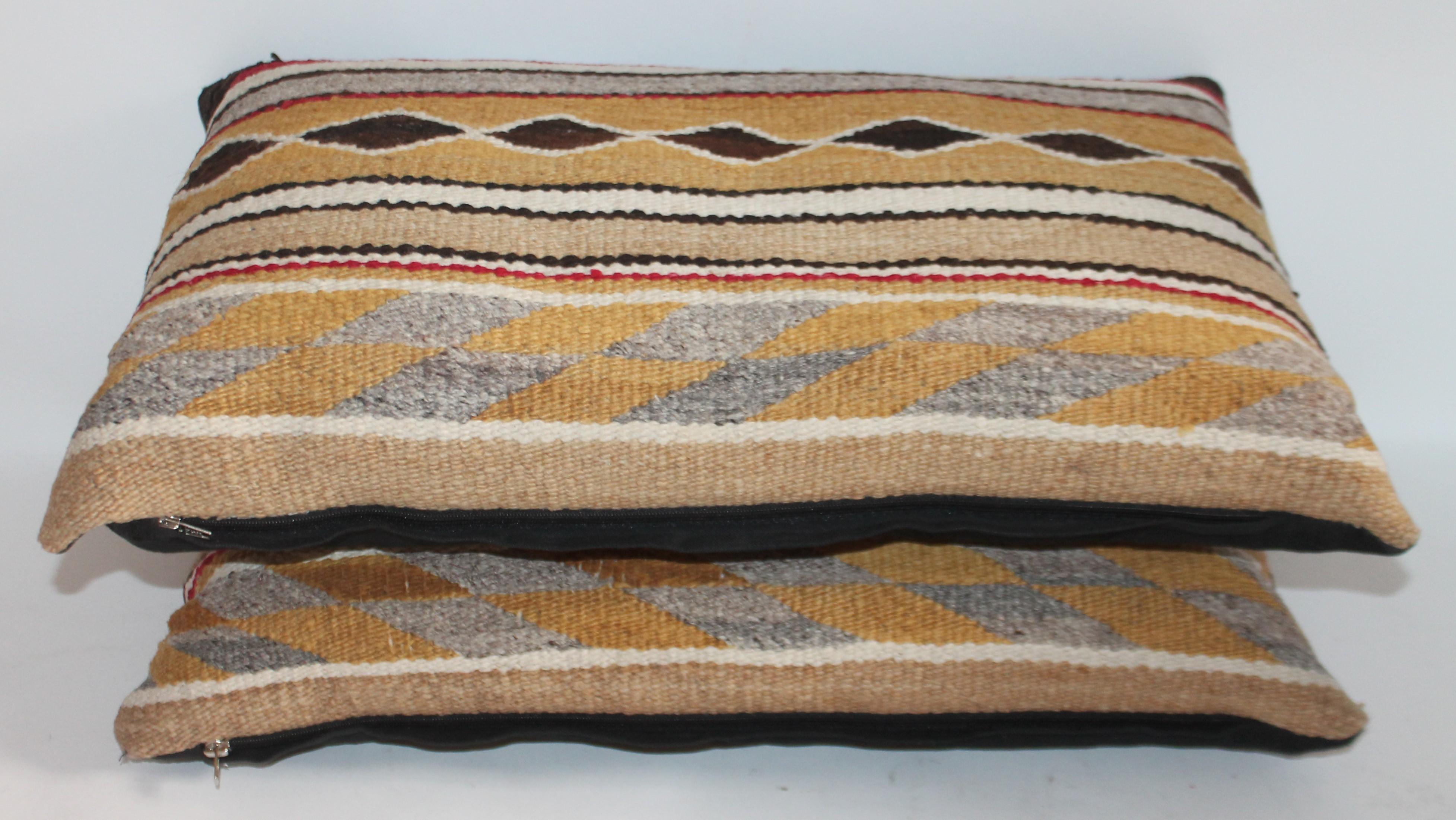 Hand-Crafted Navajo Indian Weaving Bolster Pillows / 2 Pairs