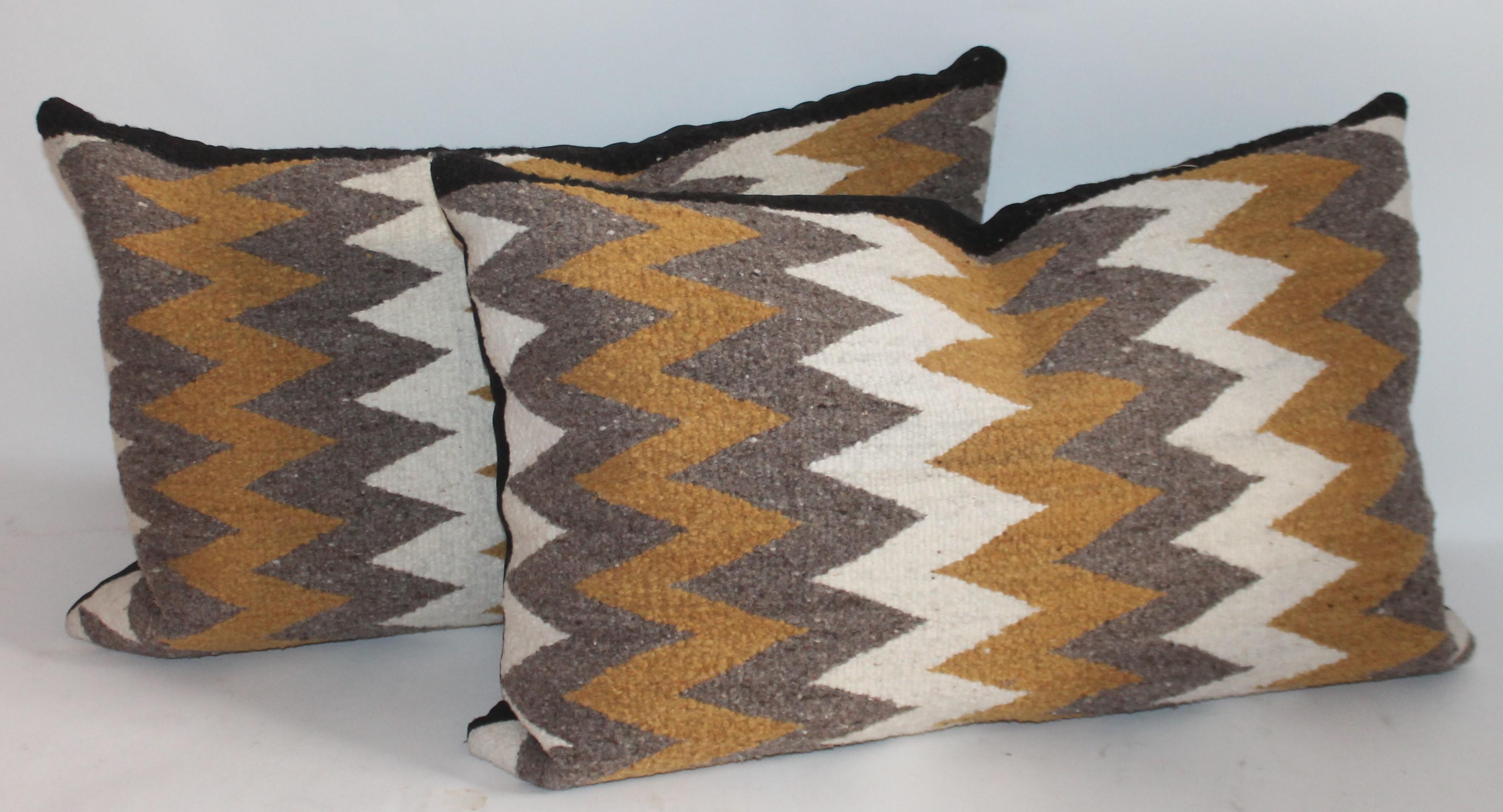 Navajo Indian Weaving Bolster Pillows / 2 Pairs In Good Condition In Los Angeles, CA