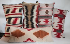 Navajo Indian Weaving Bolster Pillows, Collection of Five