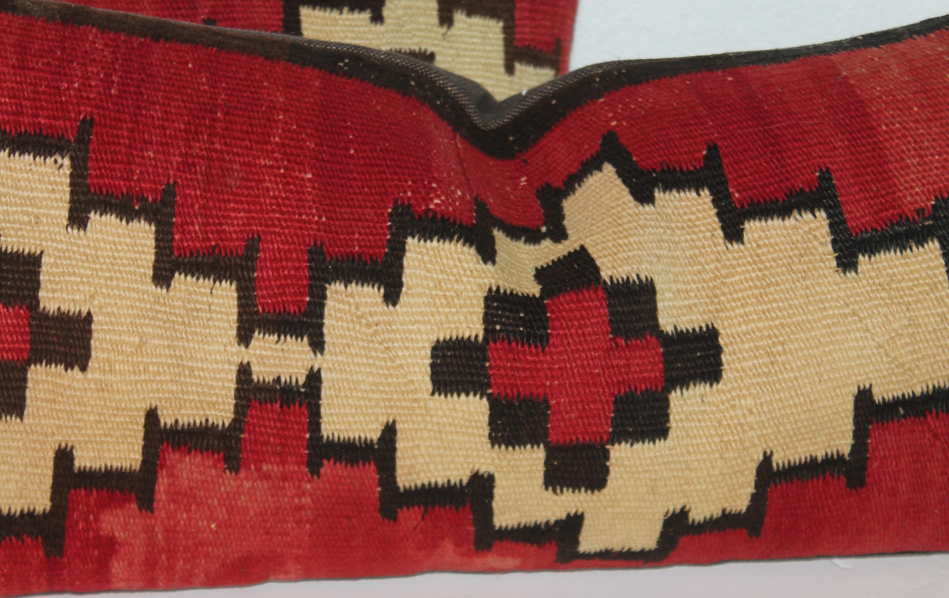 Adirondack Navajo Indian Weaving Bolster Pillows, Pair