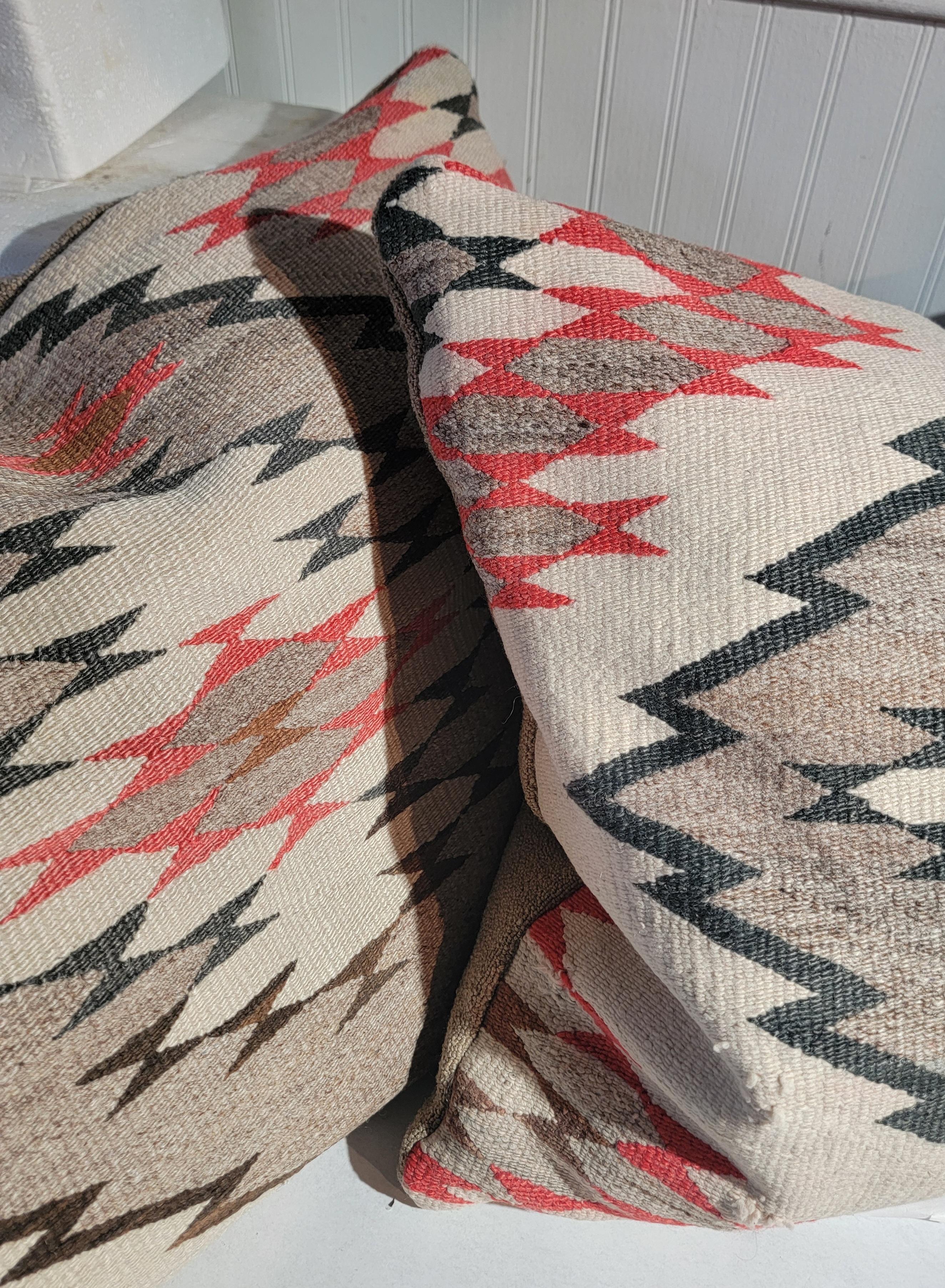 Adirondack Navajo Indian Weaving Bolster Pillows -Pair For Sale