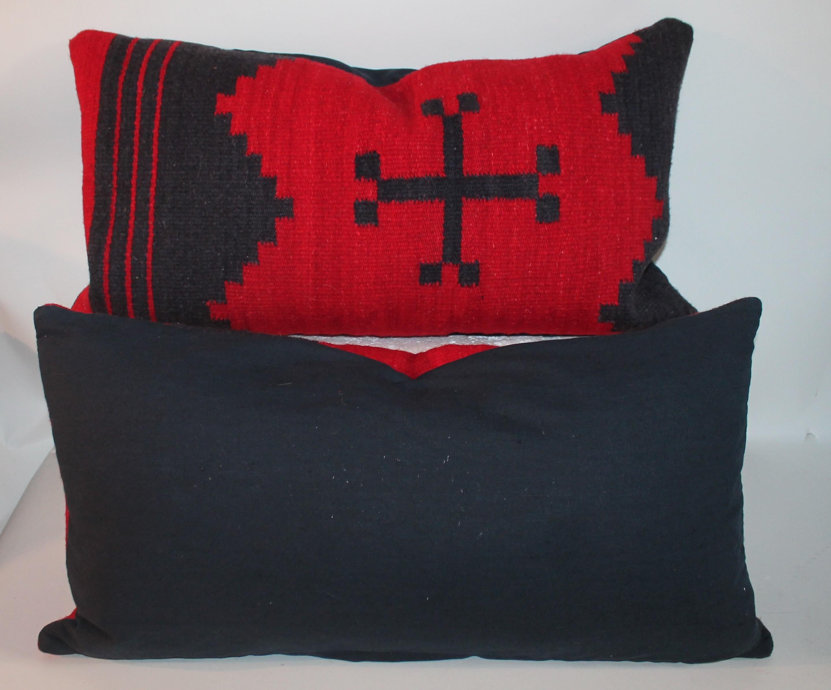 American Navajo Indian Weaving Bolster Pillows / Pair For Sale
