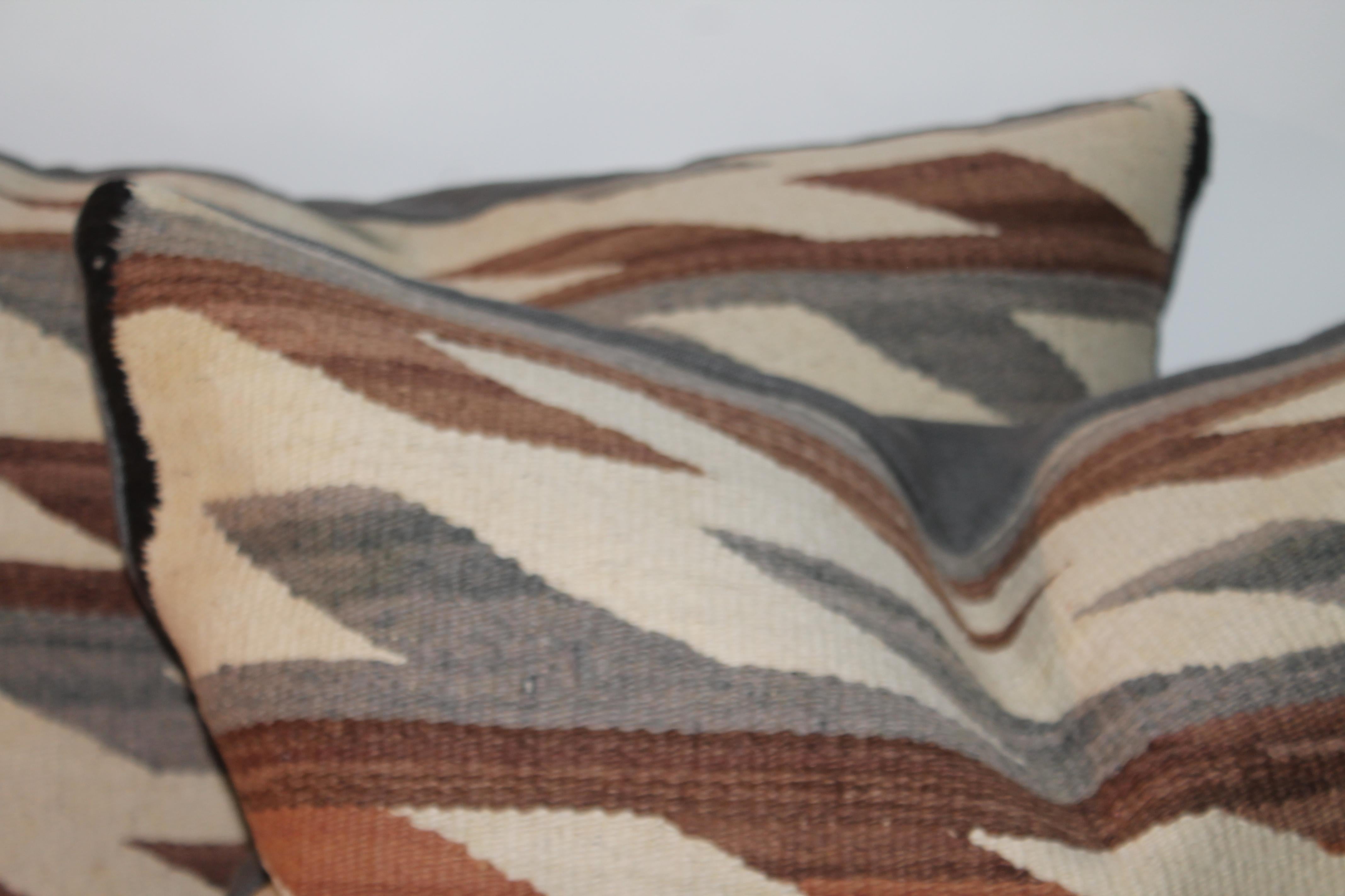 American Navajo Indian Weaving Bolster Pillows-Pair For Sale