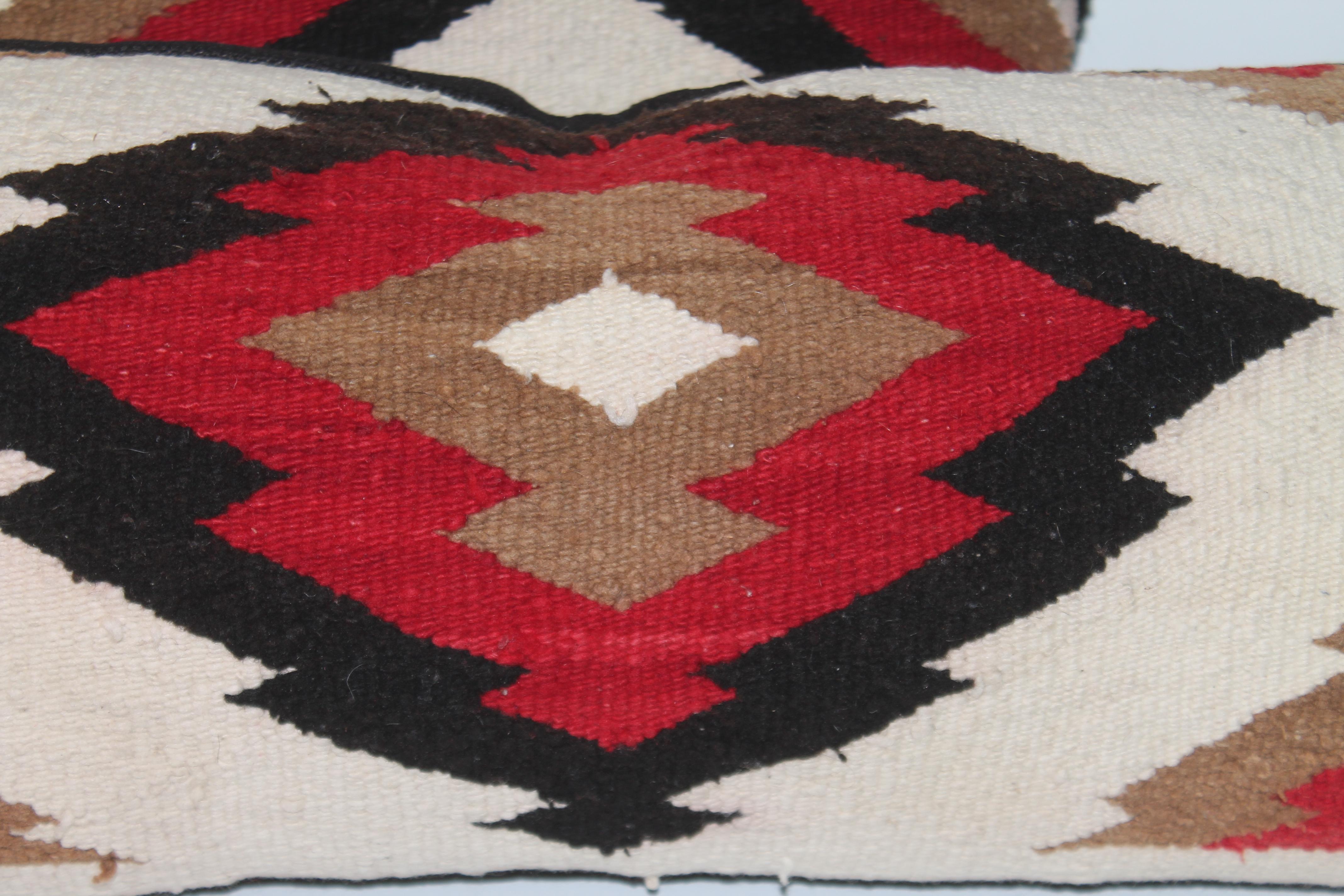 American Navajo Indian Weaving Bolster Pillows-Pair