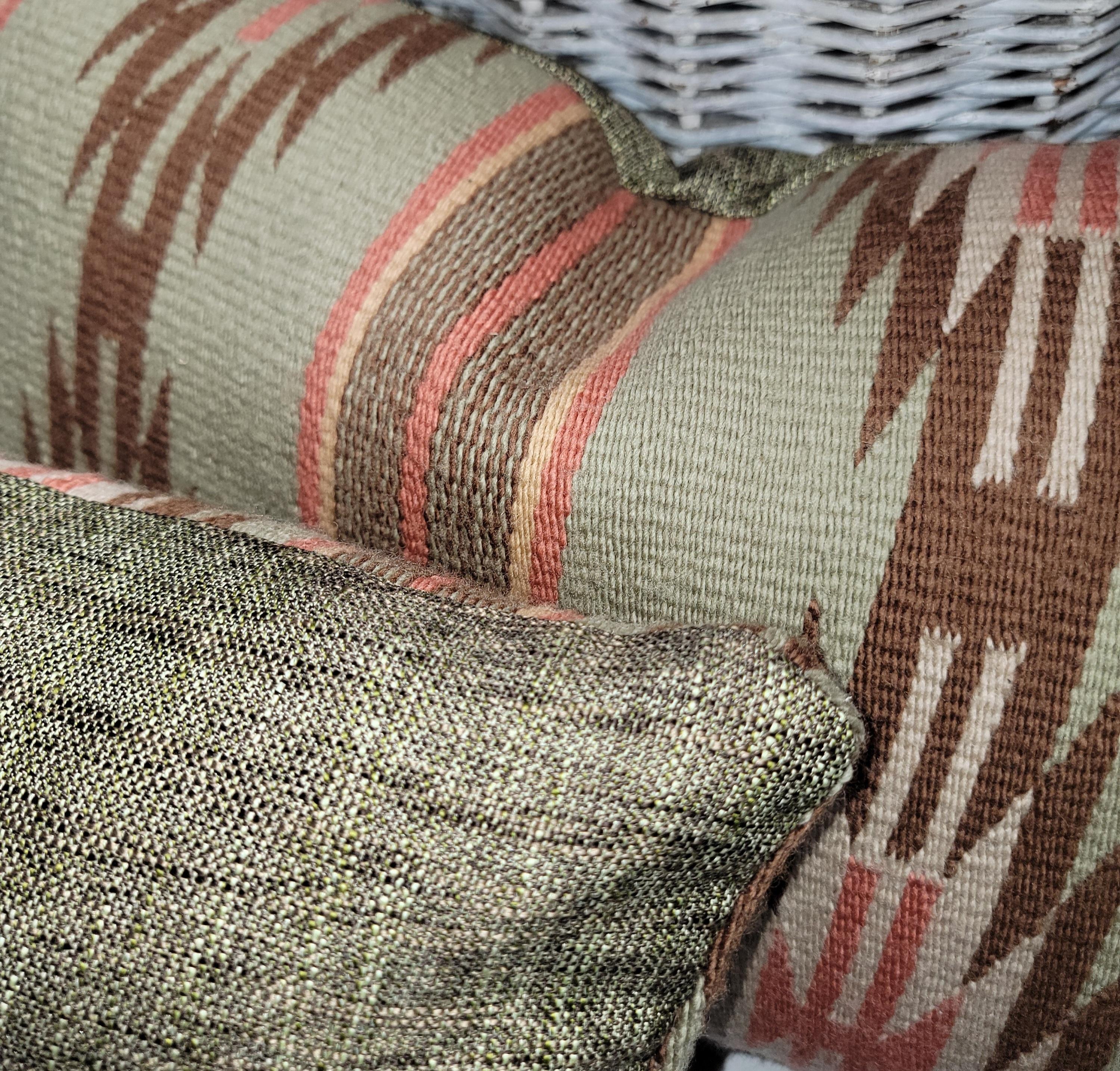 American Navajo Indian Weaving Bolster Pillows -Pair For Sale