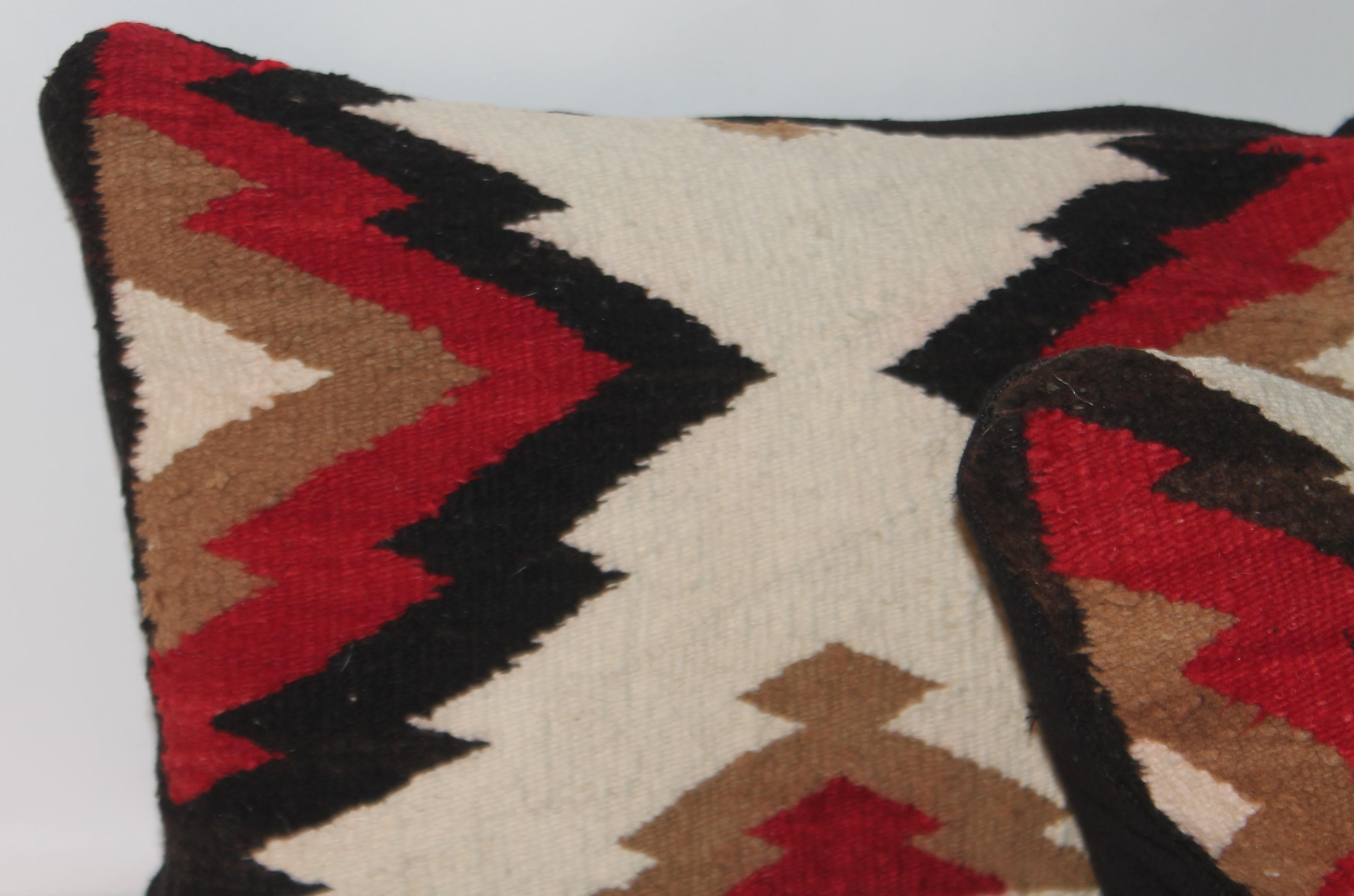 Hand-Woven Navajo Indian Weaving Bolster Pillows-Pair