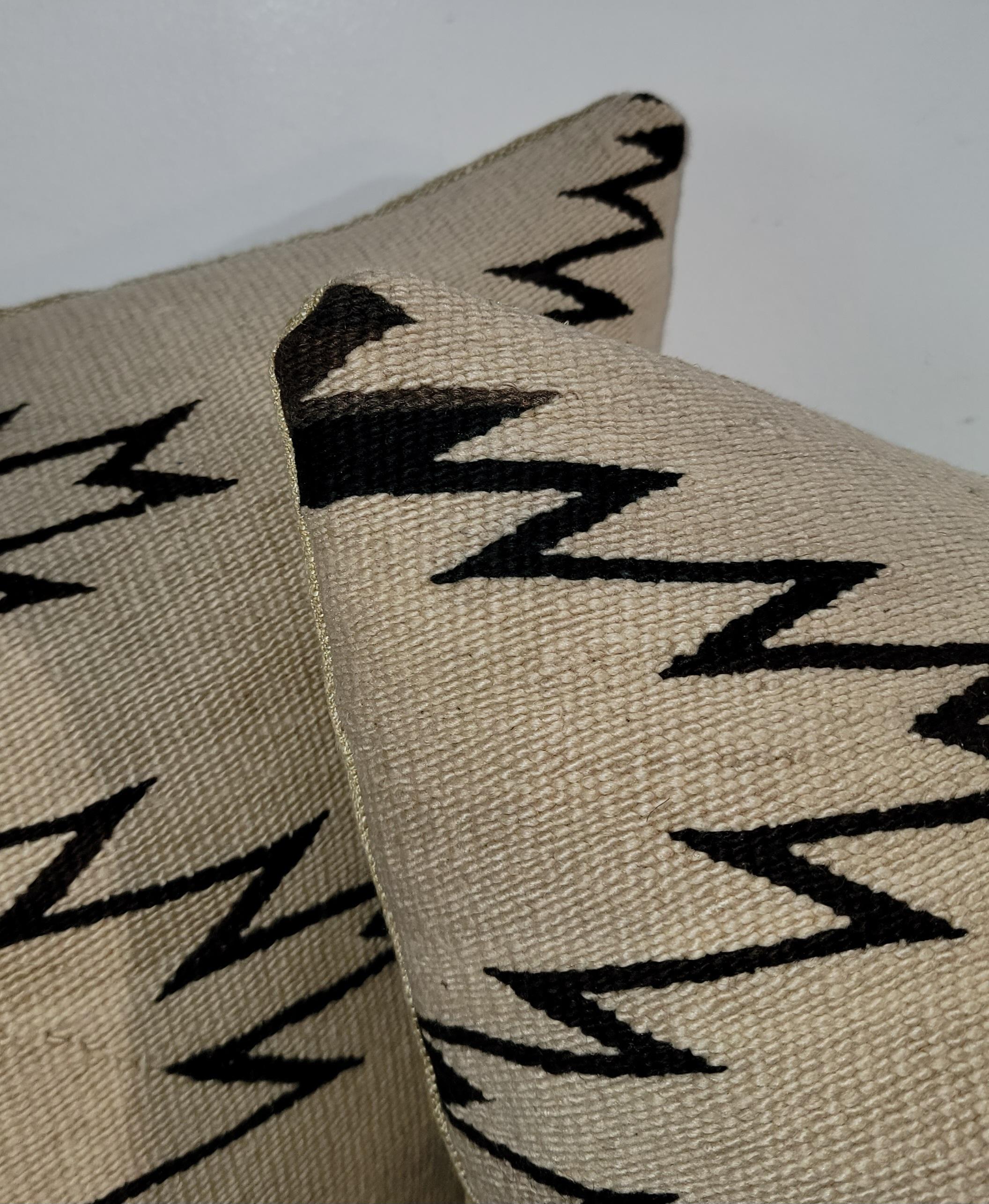Navajo Indian Weaving Bolster Pillows, Pair In Good Condition For Sale In Los Angeles, CA