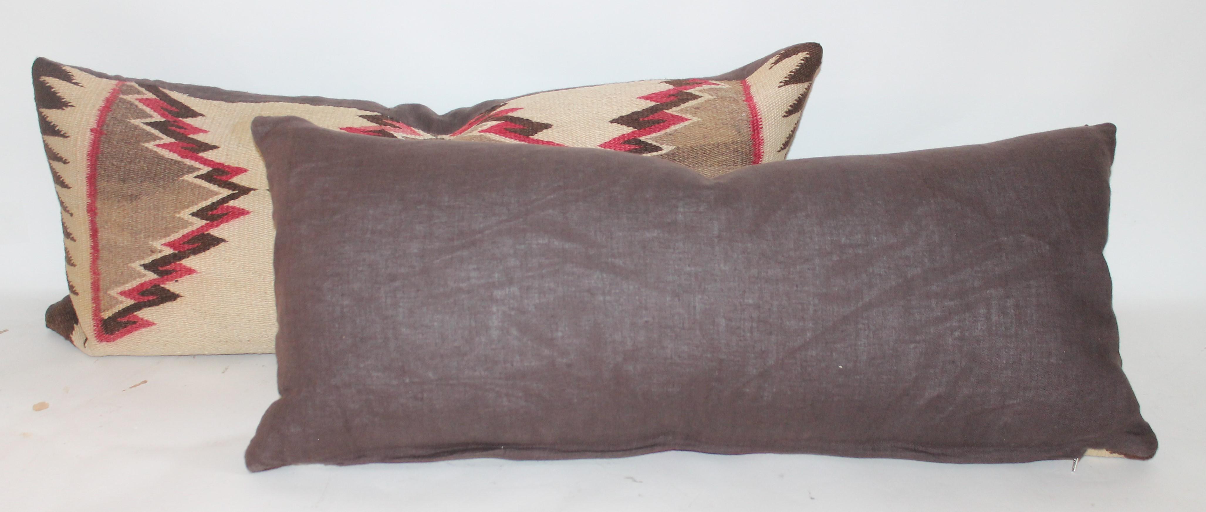 Navajo Indian Weaving Bolster Pillows / Pair In Good Condition In Los Angeles, CA